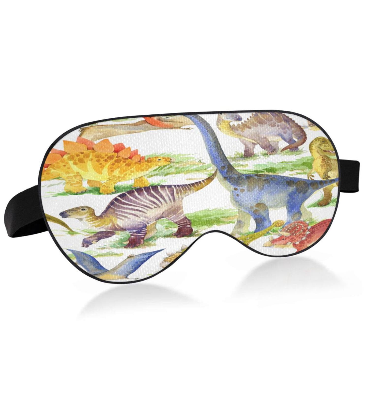 WELLDAY Sleep Mask Wildlife Dinosaurs Night Eye Shade Cover Soft Comfort Blindfold Blockout Light Adjustable Strap for Men Women - Buy Online on GoSupps.com