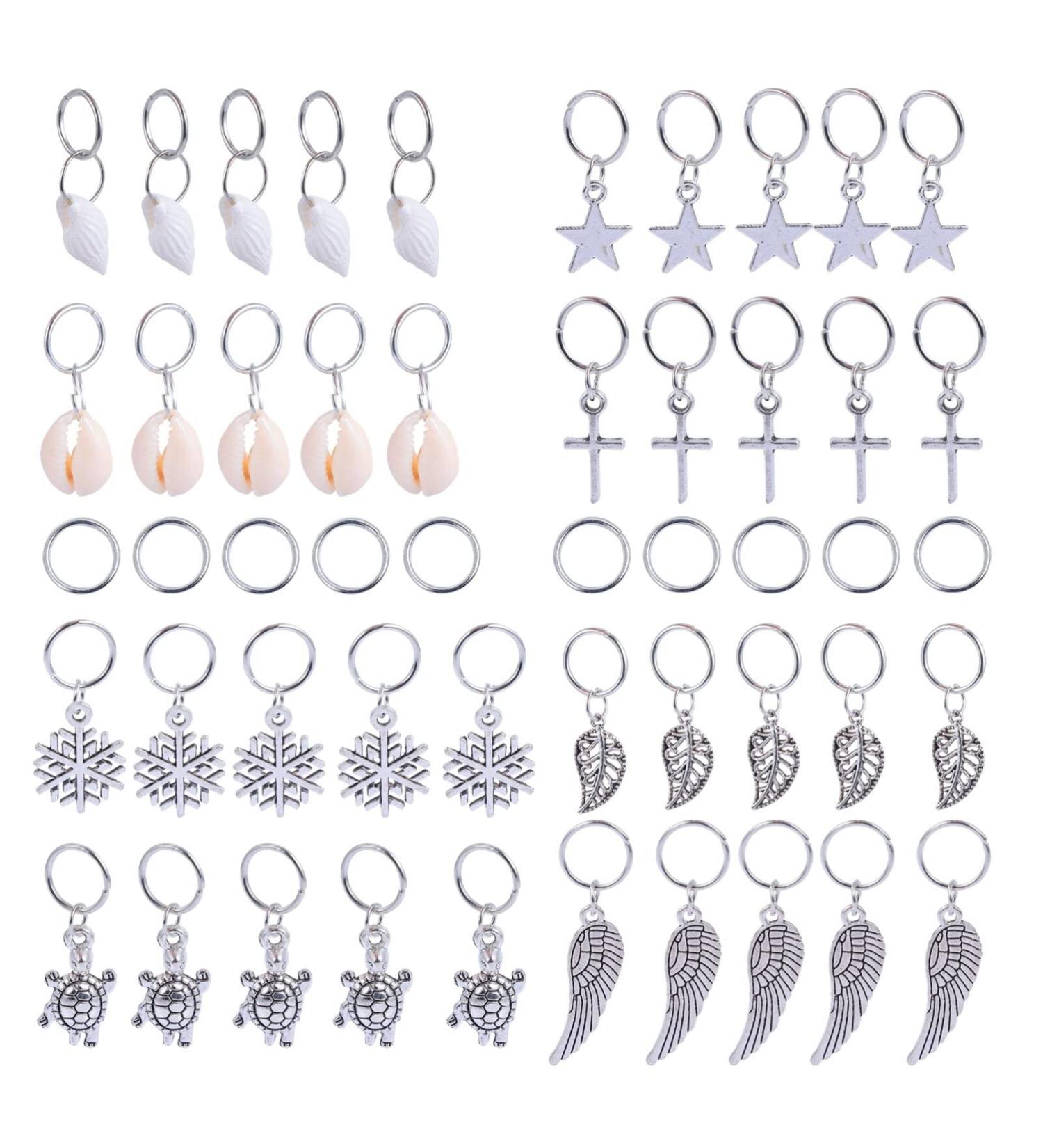 Buy SOLUSTRE 50Pcs Hair Jewelry Rings - Aluminum Beads & Cuffs for Dreadlocks Braids & Hair Accessories - International Shipping Available - Buy Online on GoSupps.com