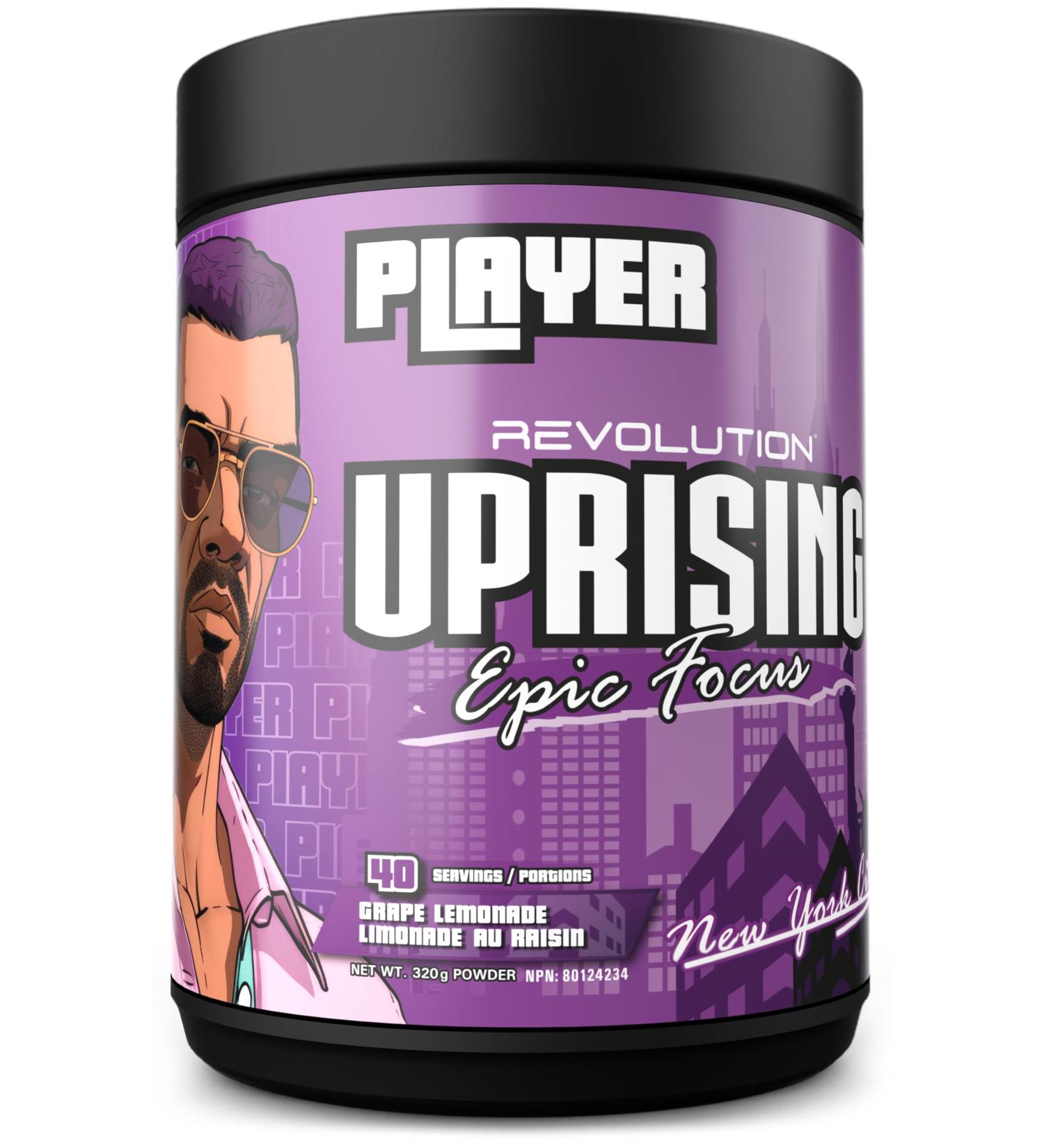 Revolution Nutrition Uprising Player Lion's Mane L-Theanine Caffeine 320g 40 Servings Grape Lemonade Grape Lemonade 320g - Buy Online on GoSupps.com