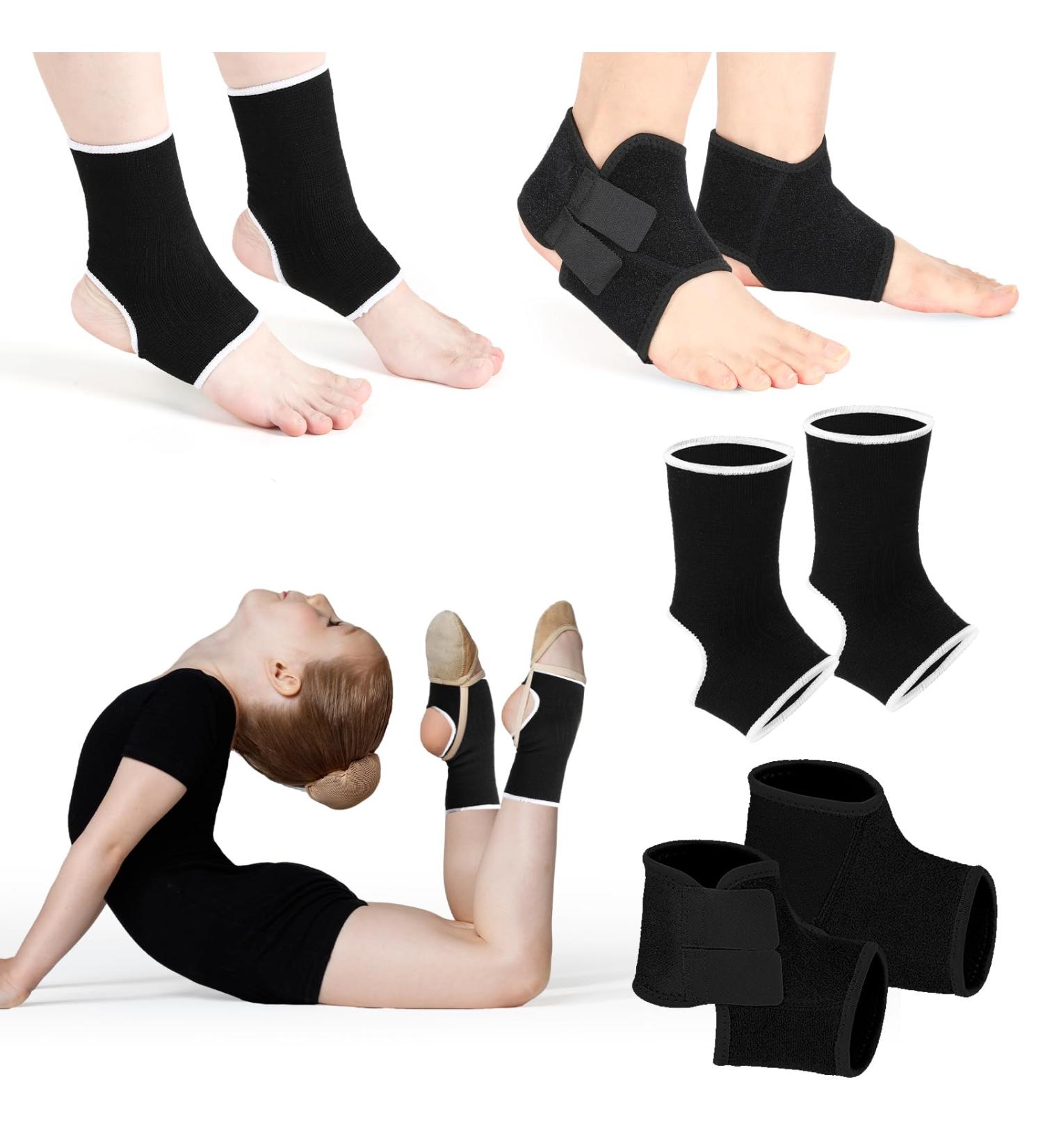 Buy 2 Pairs Kids Adjustable Ankle Brace Set - Compression Sleeve Support for Sprains & Injury Prevention - Buy Online on GoSupps.com