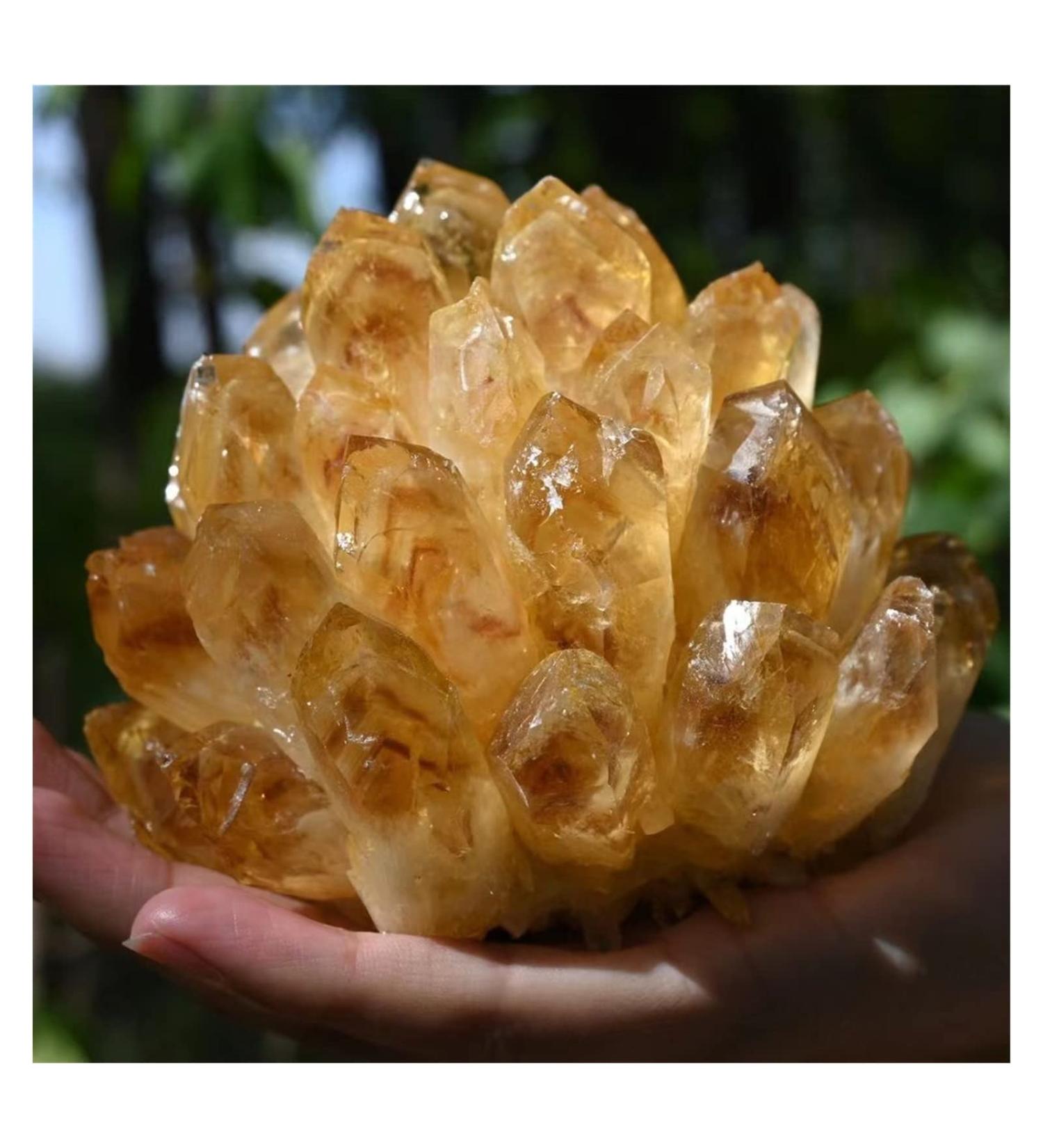 Natural Raw Citrine Quartz Stone Crystal Cluster Yellow Stones Specimen Home Decoration 1pcs Crystal Cluster (Size : 450-550g) - Buy Online on GoSupps.com