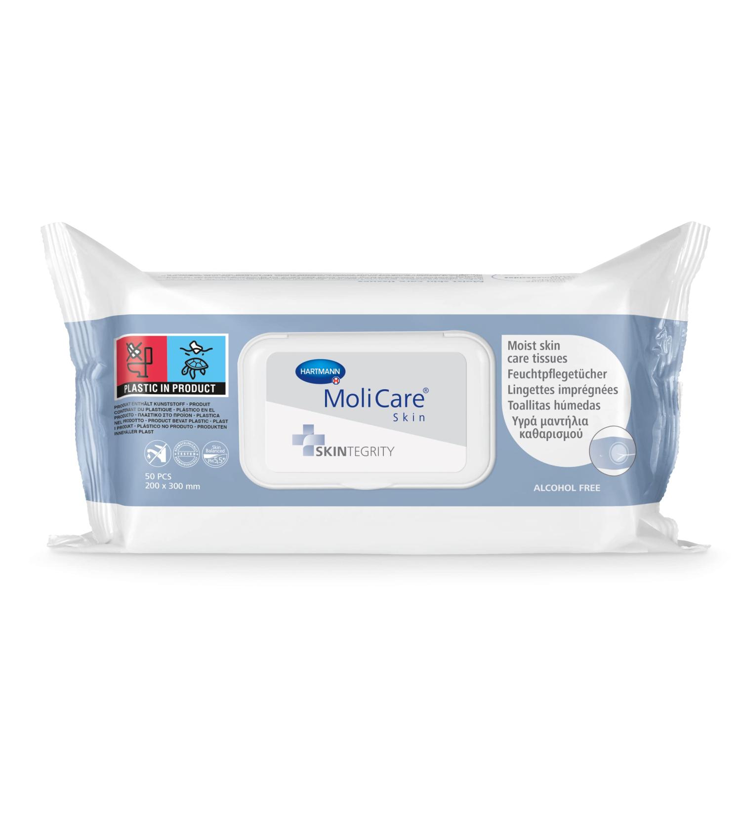 Molicare Skin Moisture Care Cloths - 50 Pack for Daily Cleaning & Incontinence Care | Gentle Convenient International Shipping - Buy Online on GoSupps.com