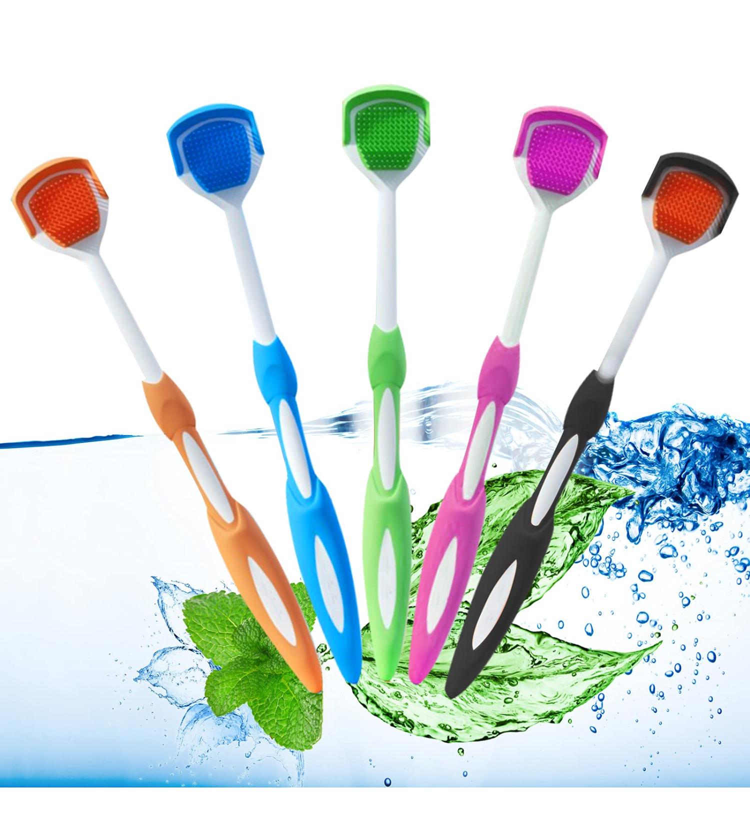 Emsiok 5 PCS Tongue Scraper Set | Tongue Cleaner for Adults | Eliminate Bad Breath - Buy Online on GoSupps.com