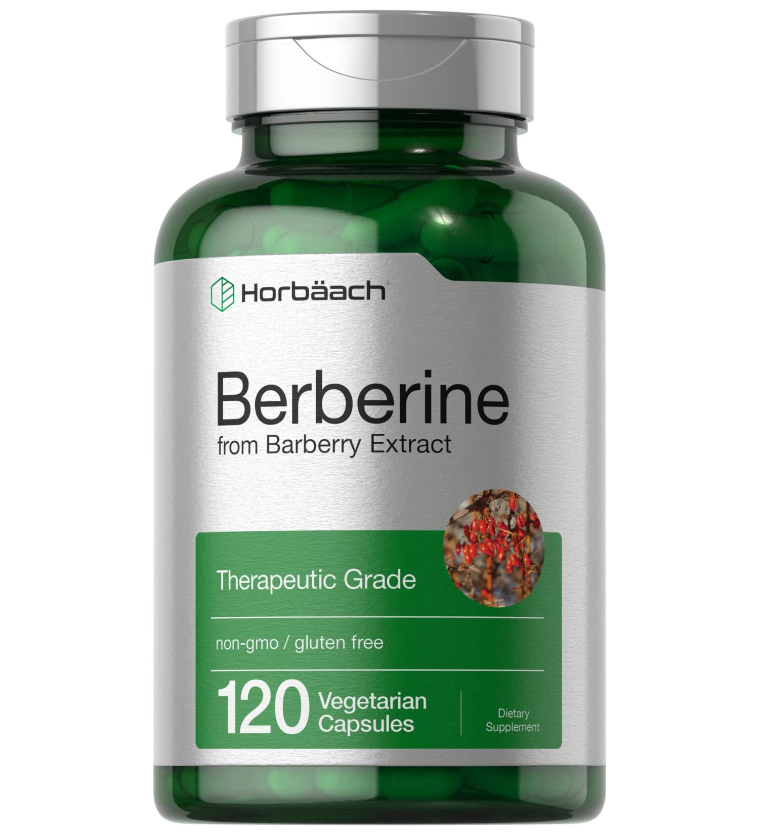 Horb ach Berberine 500mg Supplement | 120 Capsules | Berberine HCl from Barberry Extract | Vegetarian Non-GMO Gluten Free - Buy Online on GoSupps.com