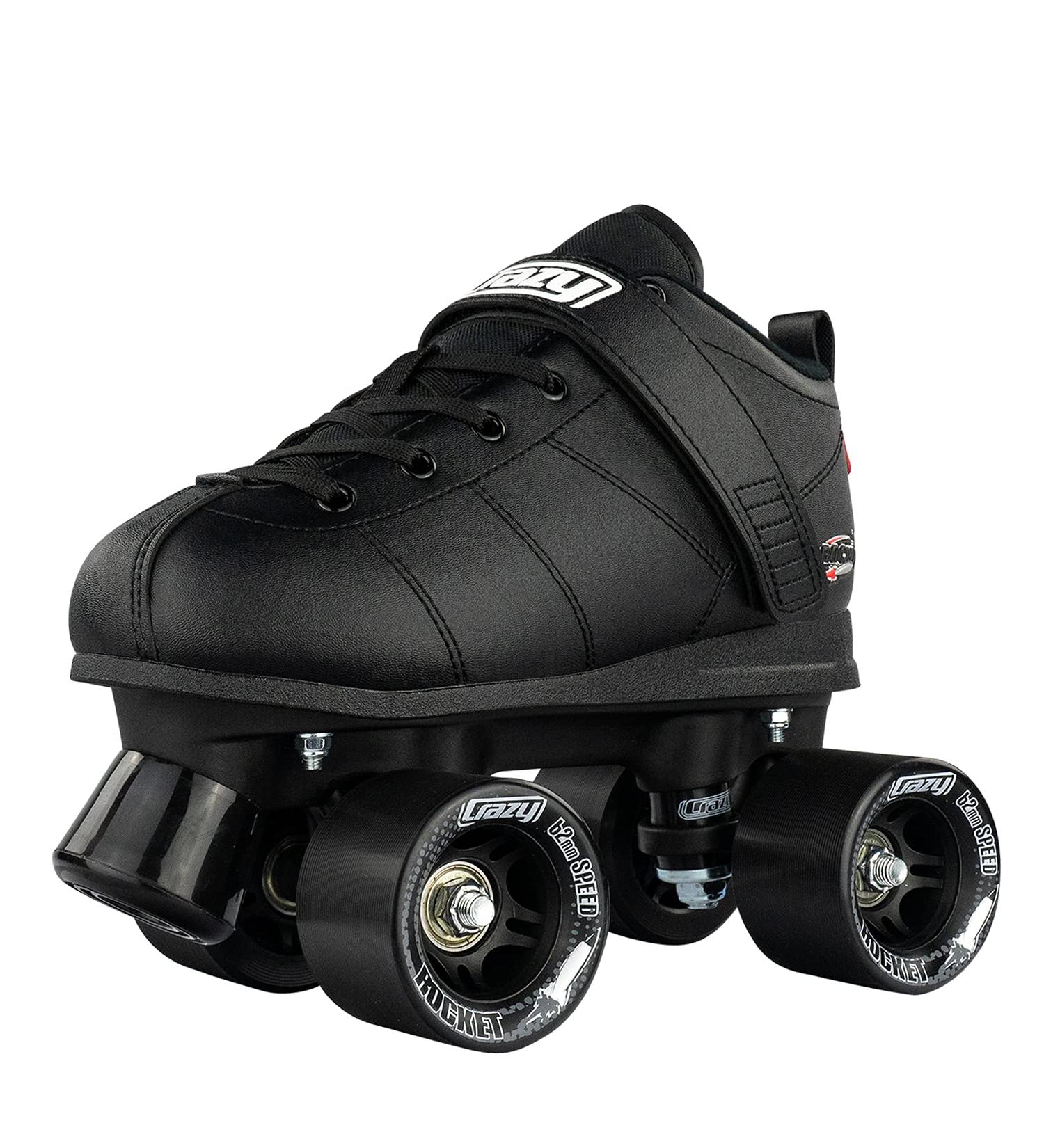Crazy Skates Rocket Roller Skates - Unisex Quad Skates Black US Mens 9 | US Ladies 10 | EU 42 - Buy Online on GoSupps.com