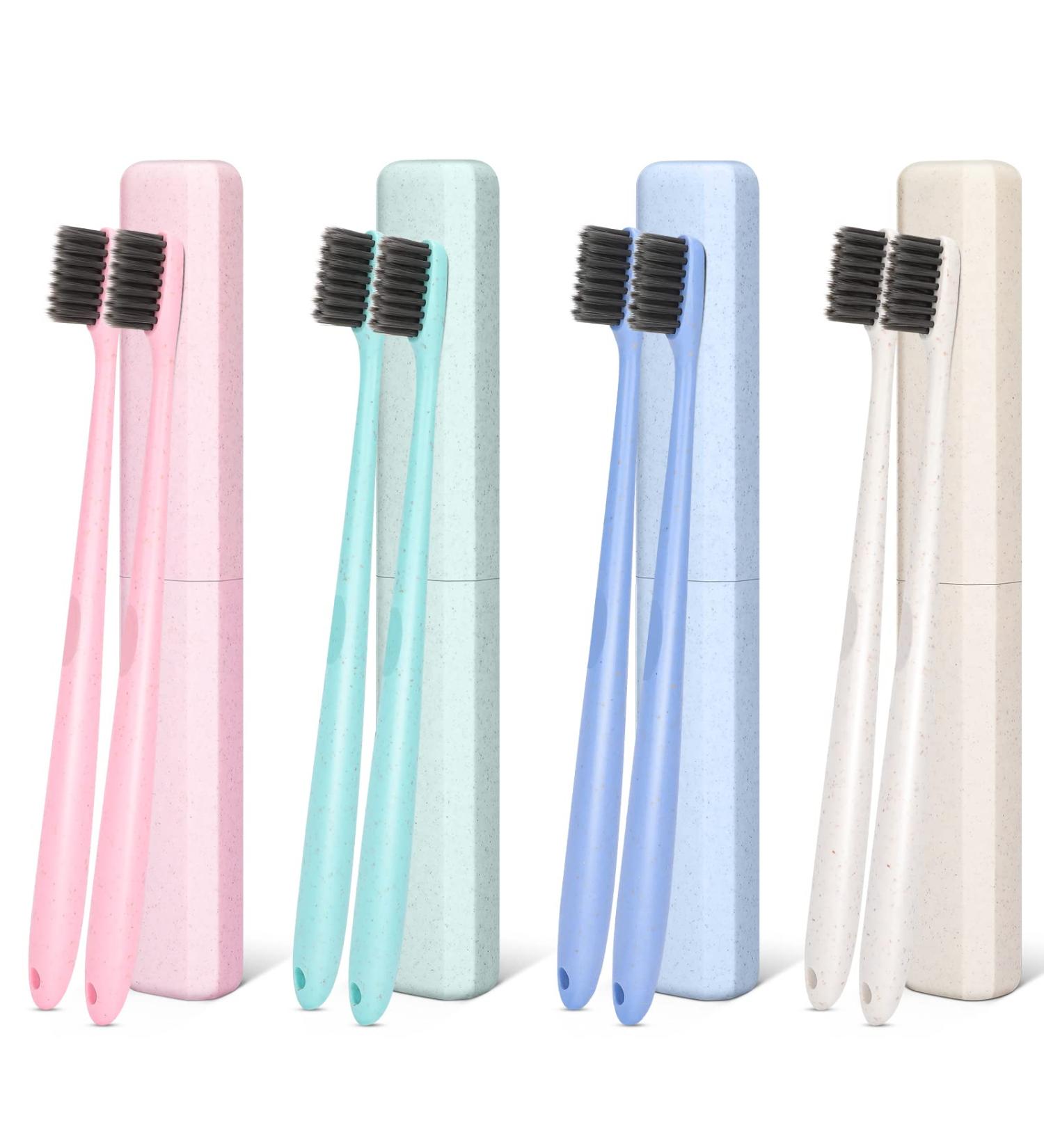 COAINNER Portable Toothbrushes with Travel Case | 12 Piece Set for Kids & Adults | Charcoal Soft Bristles | Travel Toothbrush Holders - Buy Online on GoSupps.com
