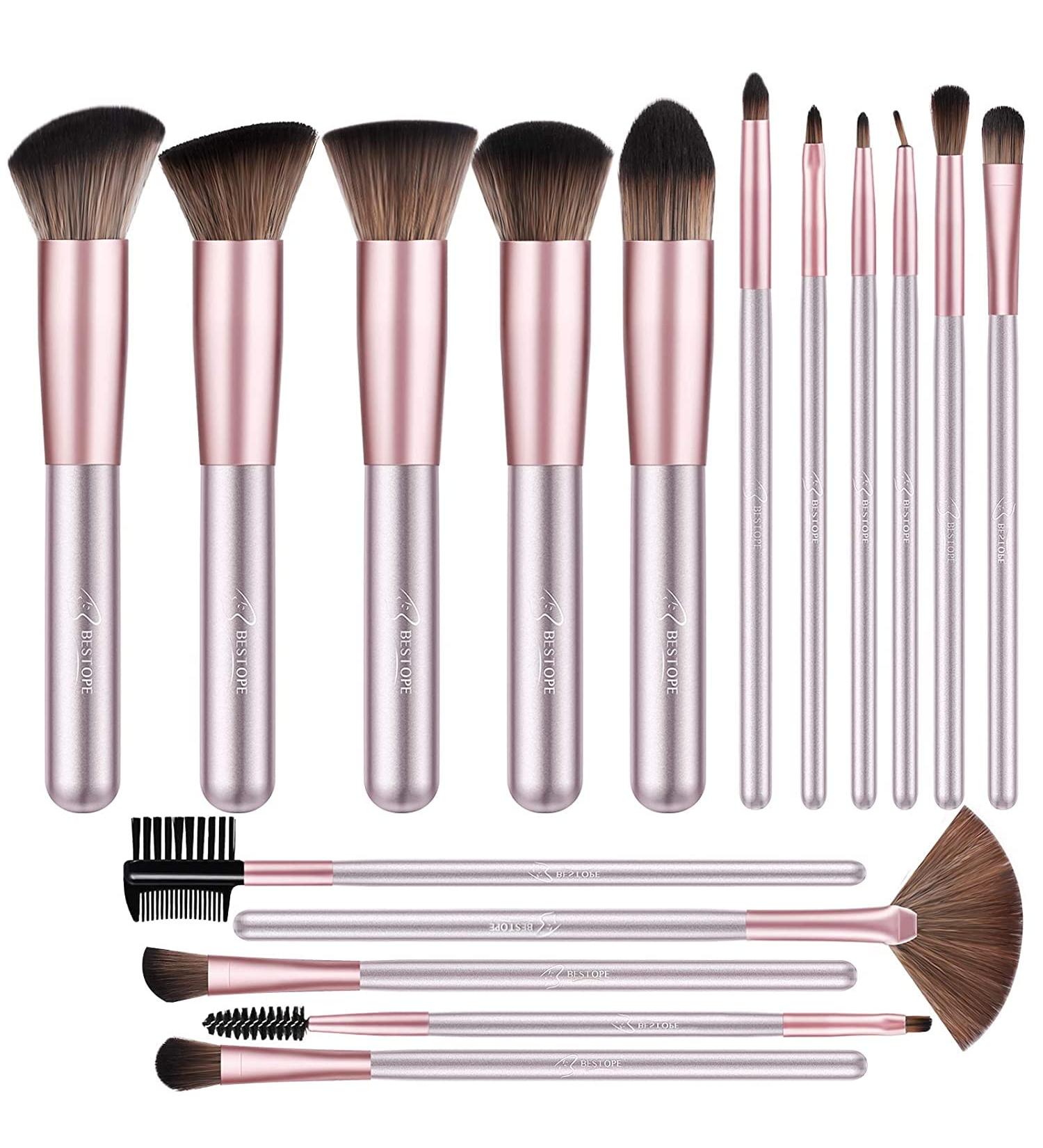 Premium Purple Makeup Brush Kit - Foundation, Blush, Concealers & Eyeshadows - Buy Online on GoSupps.com