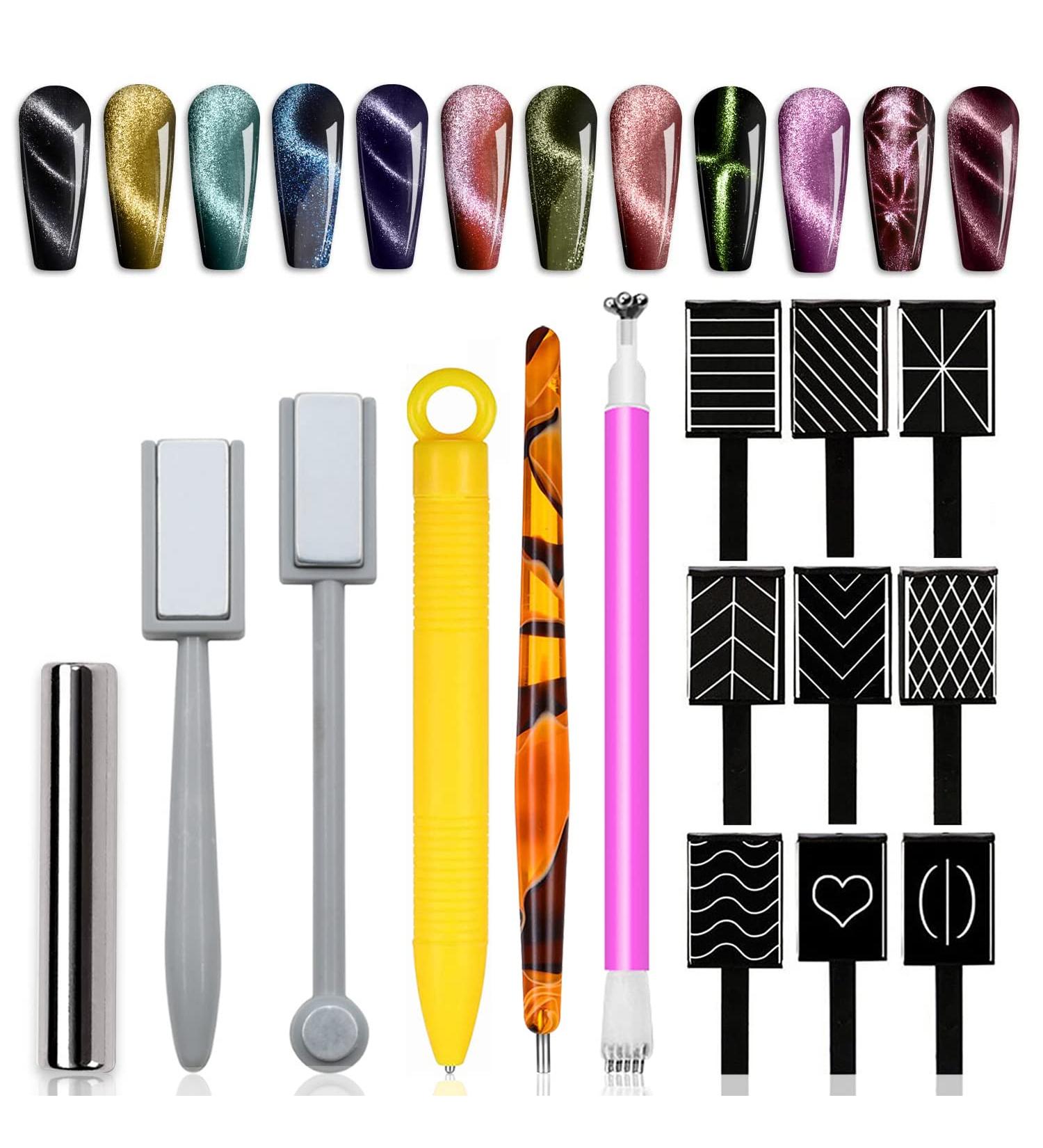 DANNEASY 15pcs Cat Eye Magnet for Nails - Magnetic Gel Polish Kit for Ombre Nail Designs - Nail Art Tools with Stylish Nail Magnet - Buy Online on GoSupps.com