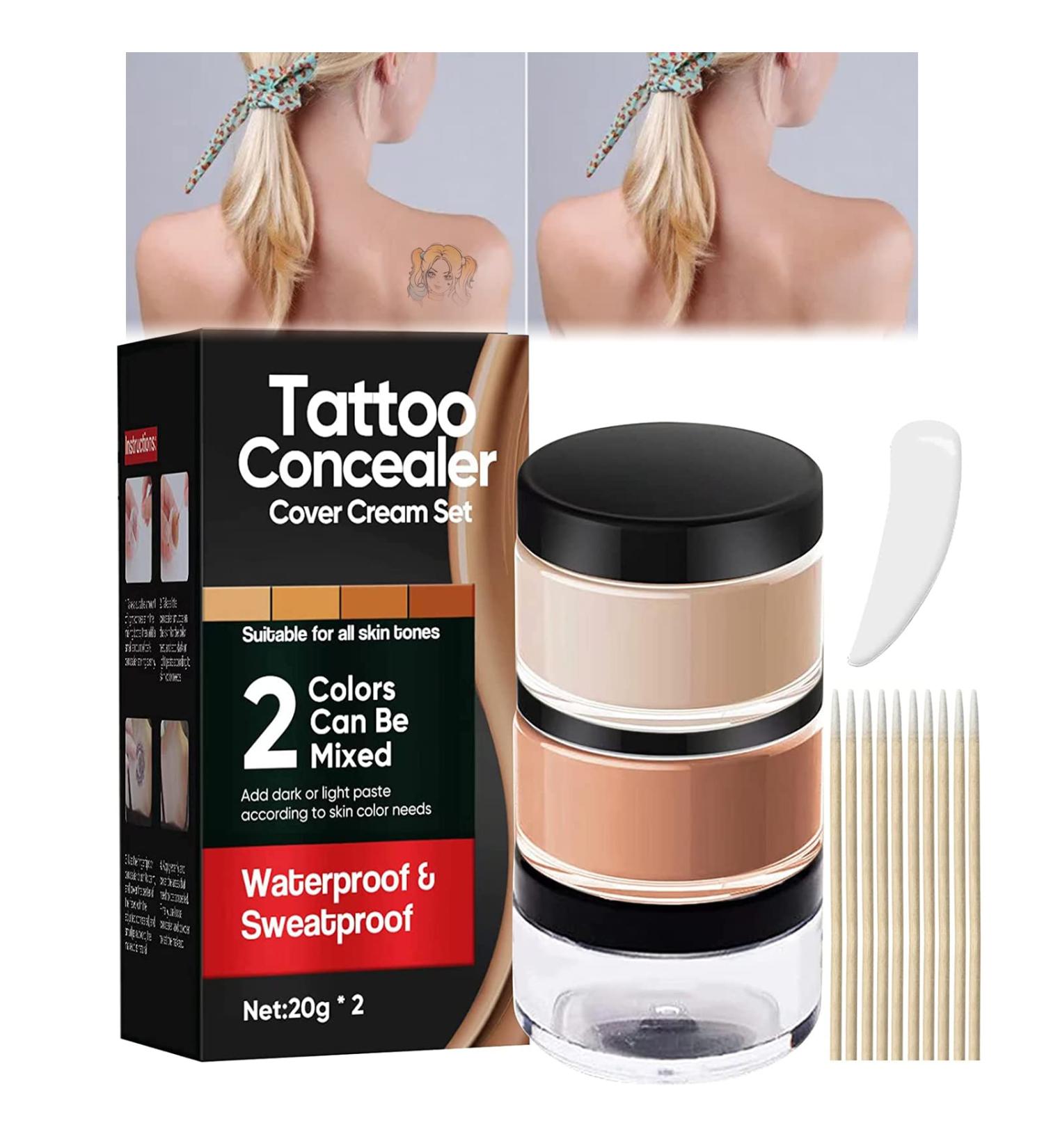 Tattoo Cover Up Makeup: Long Lasting, Waterproof, Natural Concealer for Tattoos, Scars, & Even Skin Tone - Buy Online on GoSupps.com