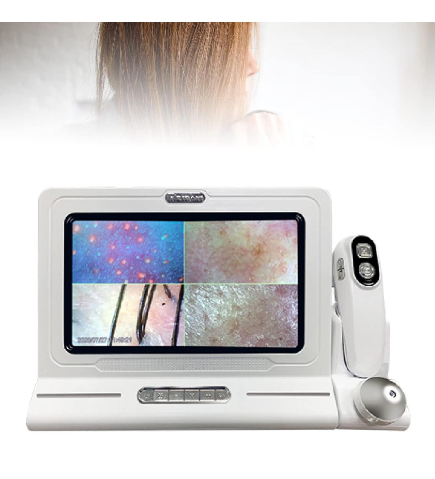 11inch Skin Hair Analyzer Machine Wireless WiFi Scalp Hair Follicle Detector 50X/200X Magnifying Skin Analyzer for Home Beauty Salon SPA White - Buy Online on GoSupps.com