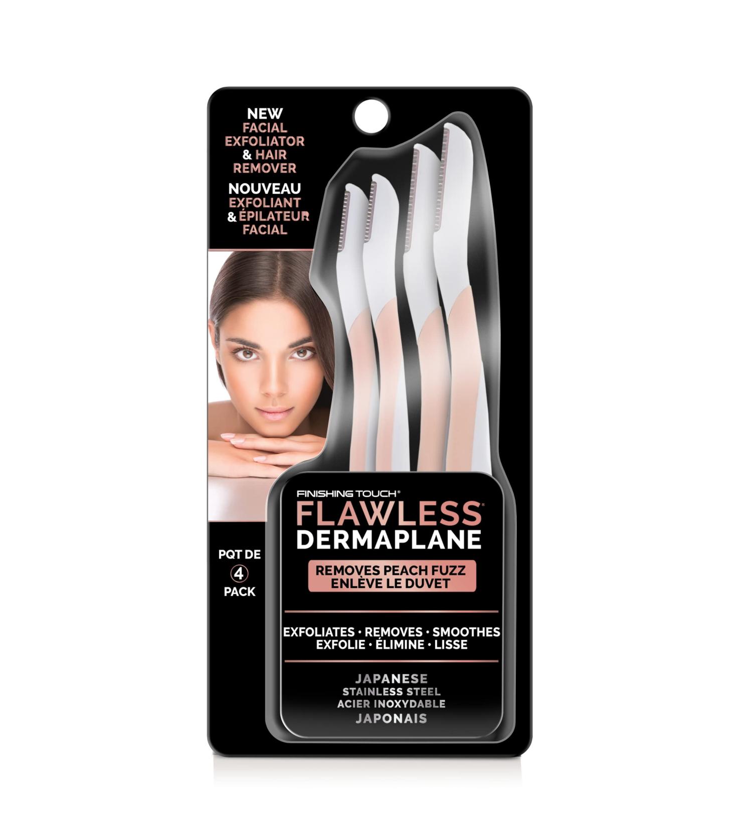 Finishing Touch Flawless Dermaplane Facial Exfoliator & Hair Remover white