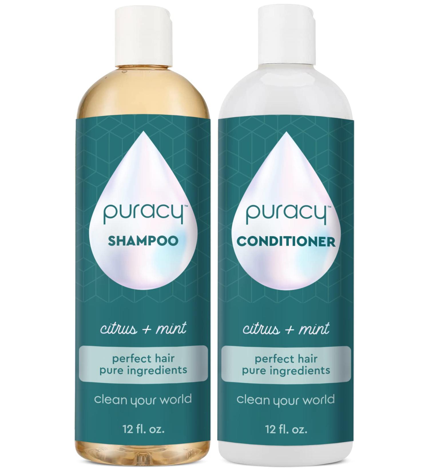 Puracy Shampoo & Conditioner Set - Rosemary Oil for Hair Growth & Thickness - 20+ SuperPlant Ingredients - Perfect for Fine, Medium, or Color-Treated Hair - Buy Online on GoSupps.com