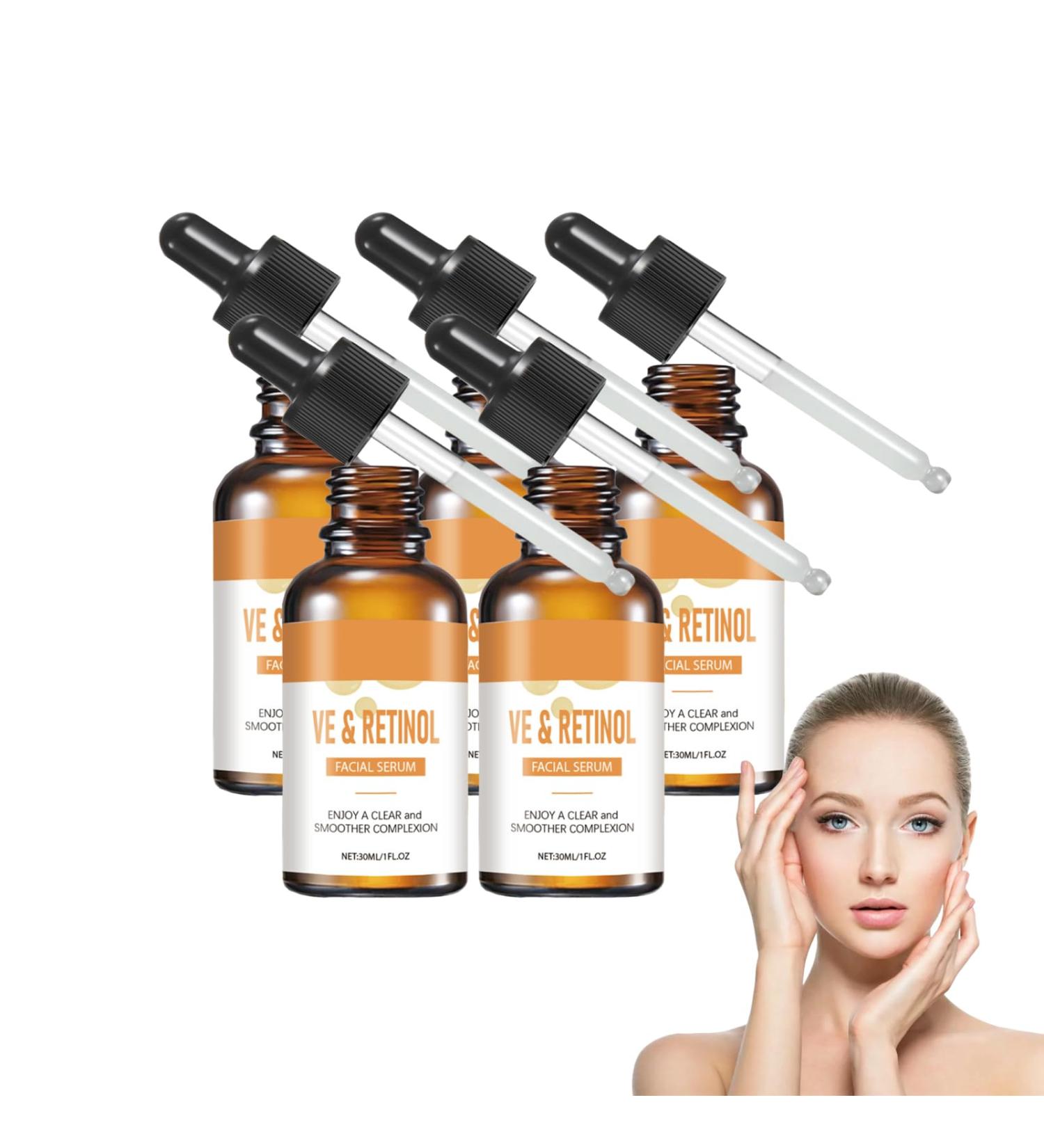 VKaoess Advanced Retinol Serum for the Face PlantBased Peptides & Vitamin E Smoothes Wrinkles & Fine Lines Addresses AgeDarkening Noncomedogenic for Sensitive Skin 5 Bottles - Buy Online on GoSupps.com