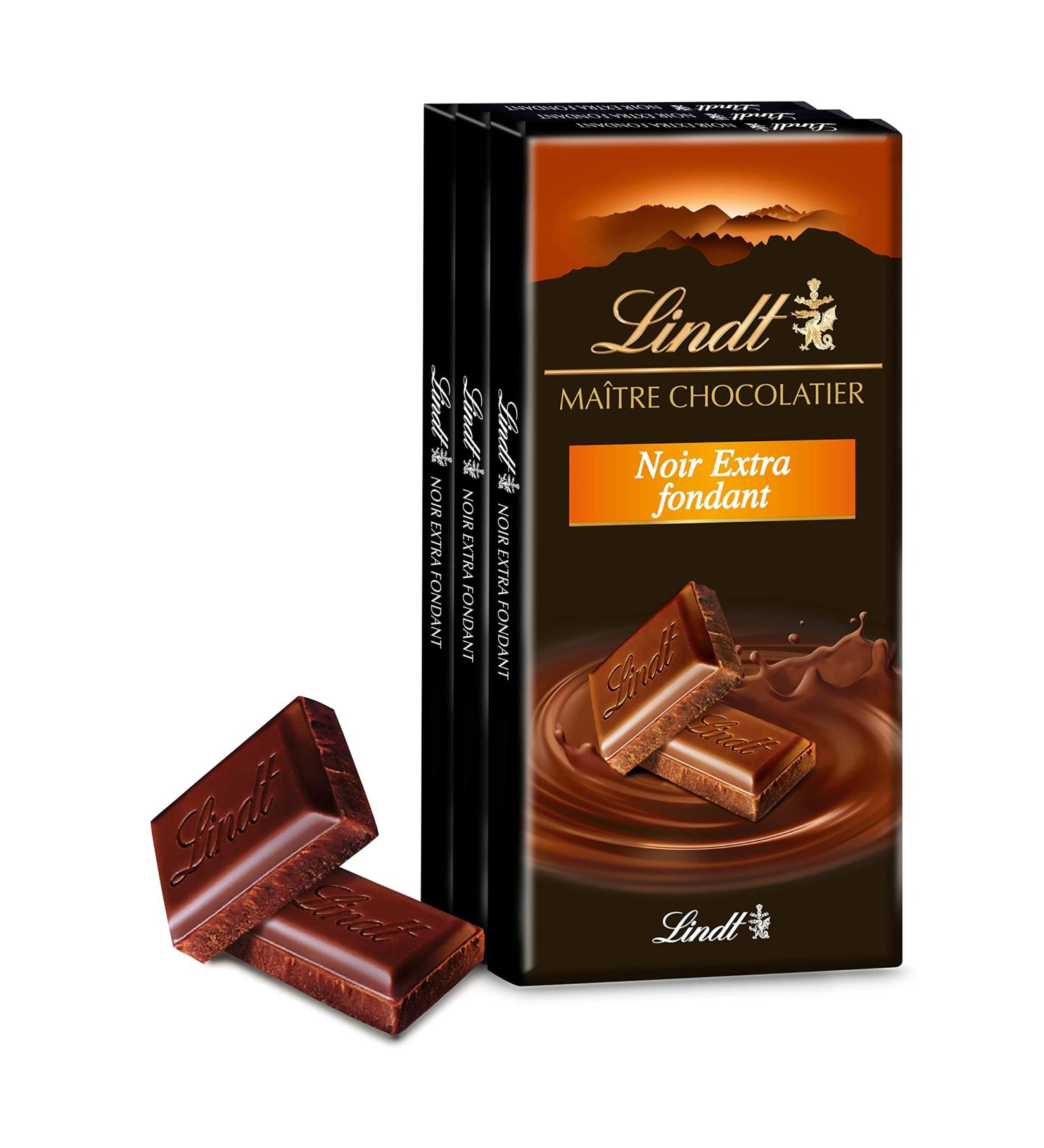 Lindt - MAITRE CHOCOLATIER Extra Fondant Tablet - Dark Chocolate - 110g - Pack of 3 - Buy Online on GoSupps.com