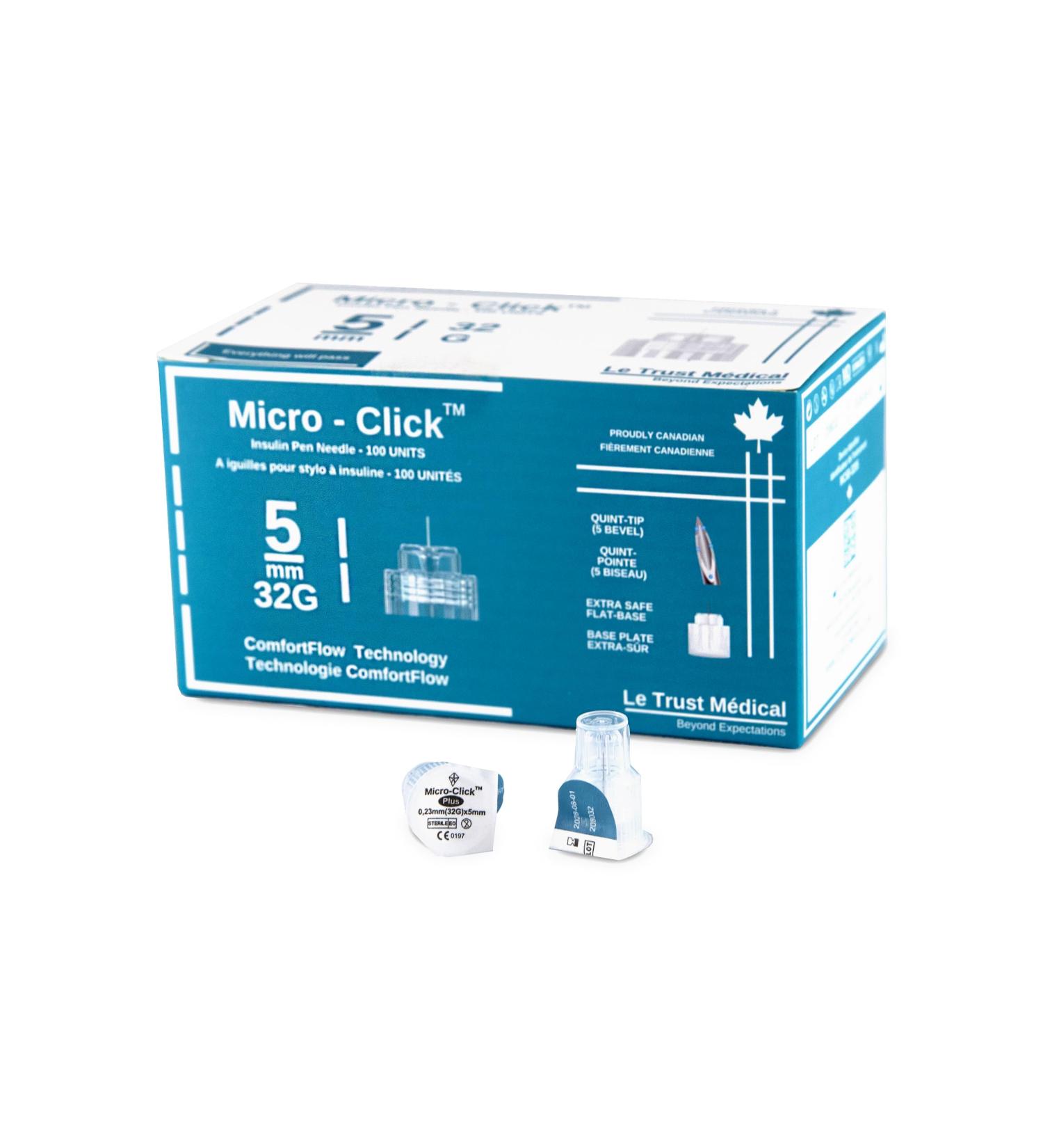 5mm 32G Micro-Click Diabetic Pen Needles 100 pen needles Insulin Pen Needles ozempic needles - Buy Online on GoSupps.com