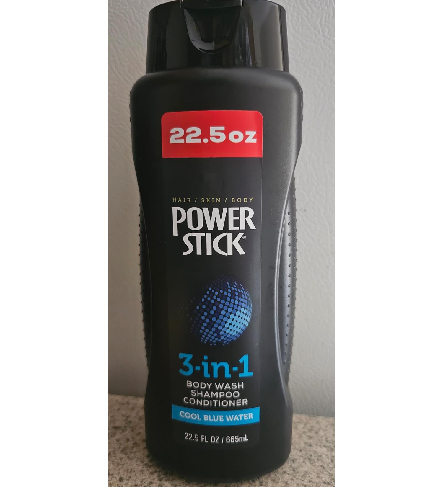 Hair Skin Body Power Stick - 3-in-1 Body Wash Shampoo & Conditioner | Cool Blue Water - International Shipping Available - Buy Online on GoSupps.com