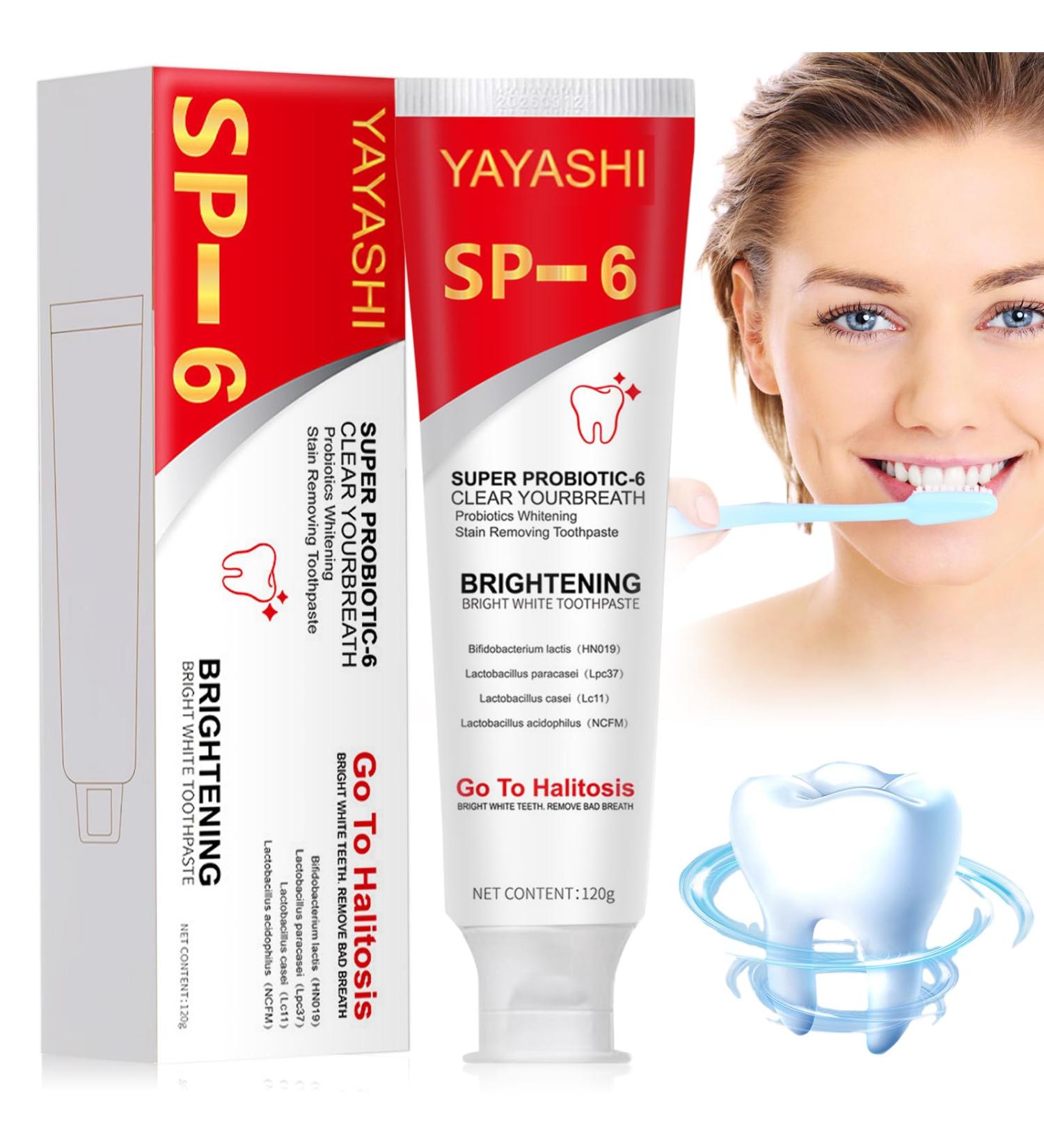 Hpbaggy 1 piece Sp6 Toothpaste Sp6 Probiotic Toothpaste Toothpaste Whitening 120g Sp 6 Toothpaste Probiotics Bright White Toothpaste Teeth Whitening Deep Cleaning Toothpaste - Buy Online on GoSupps.com
