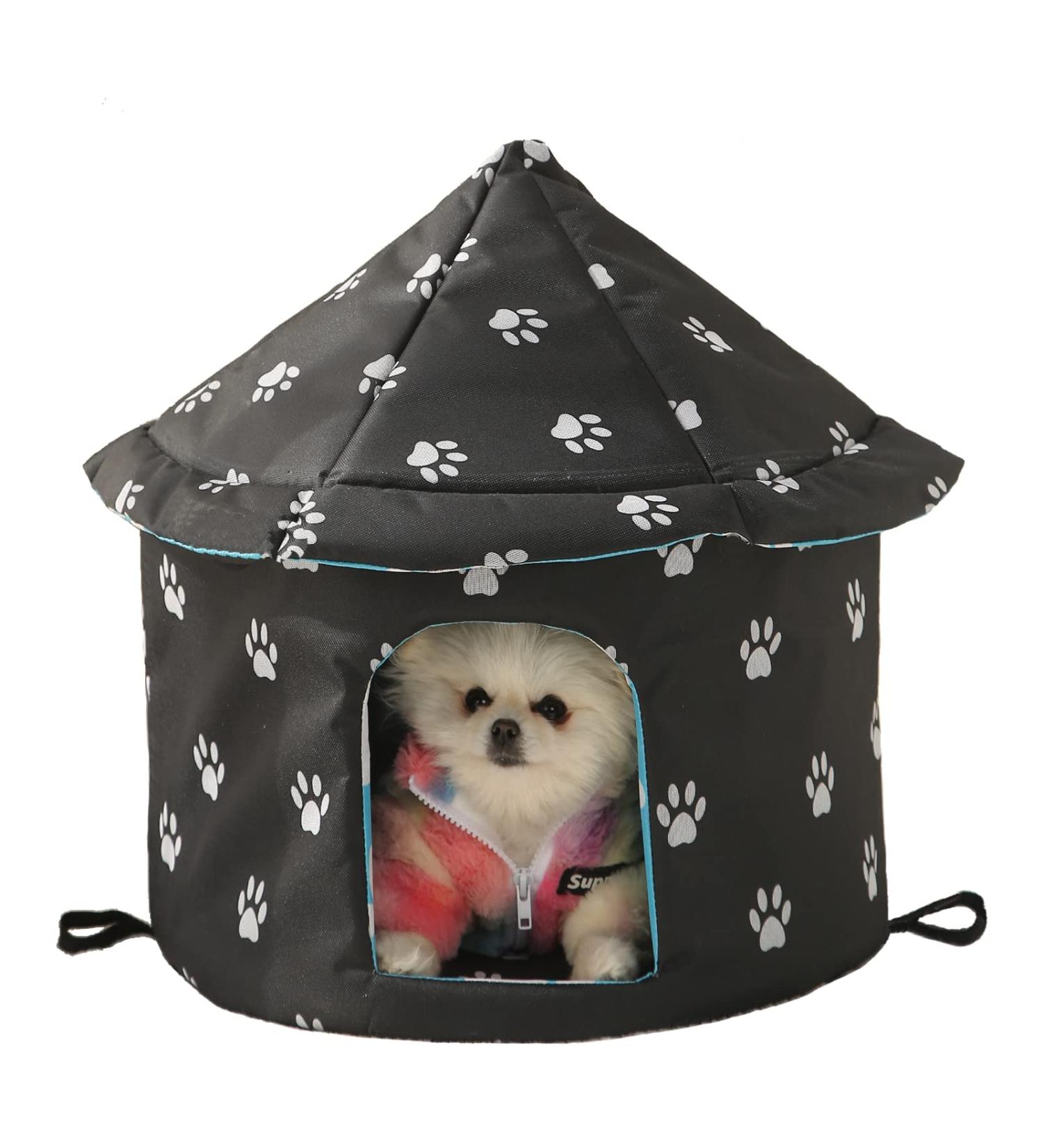 Outdoor Weatherproof Cat House - Perfect Pet Hut for Indoor & Outdoor Use | Easy to Assemble Traditional Yurt Design - Buy Online on GoSupps.com