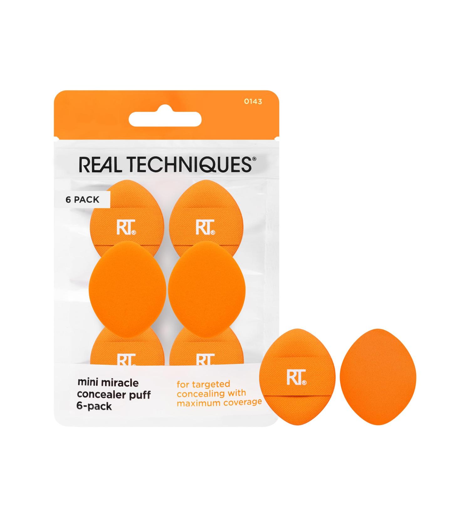 Real Techniques Mini Miracle Concealer Puff Small Makeup Puff For Liquid and Cream Foundation and Concealer Targeted Concealing Under Eyes and Blemishes Travel Friendly 6 Count 6/Mini Miracle Concealer Puff Trio - Buy Online on GoSupps.com