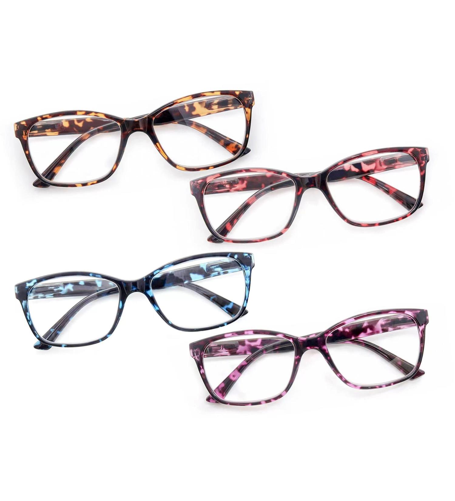 HEEYYOK Women's Reading Glasses 4 Pack - Oversized Camo Square Readers 2.0x with Spring Hinge - Stylish & Comfortable Eyewear for Reading - Buy Online on GoSupps.com