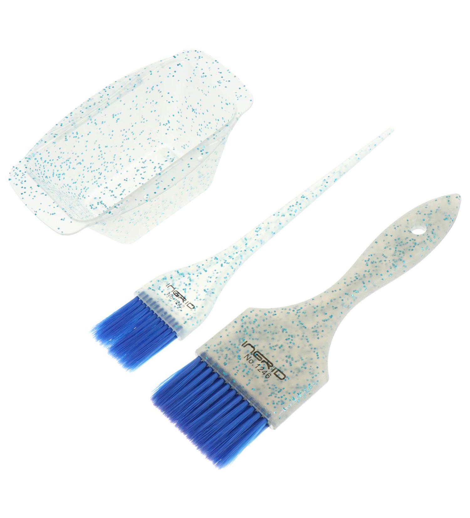 Solustrious Hair Dye Brush & Bowl Set - Professional Hair Coloring Brushes Kit for Salon & Home Use - Blue - Buy Online on GoSupps.com