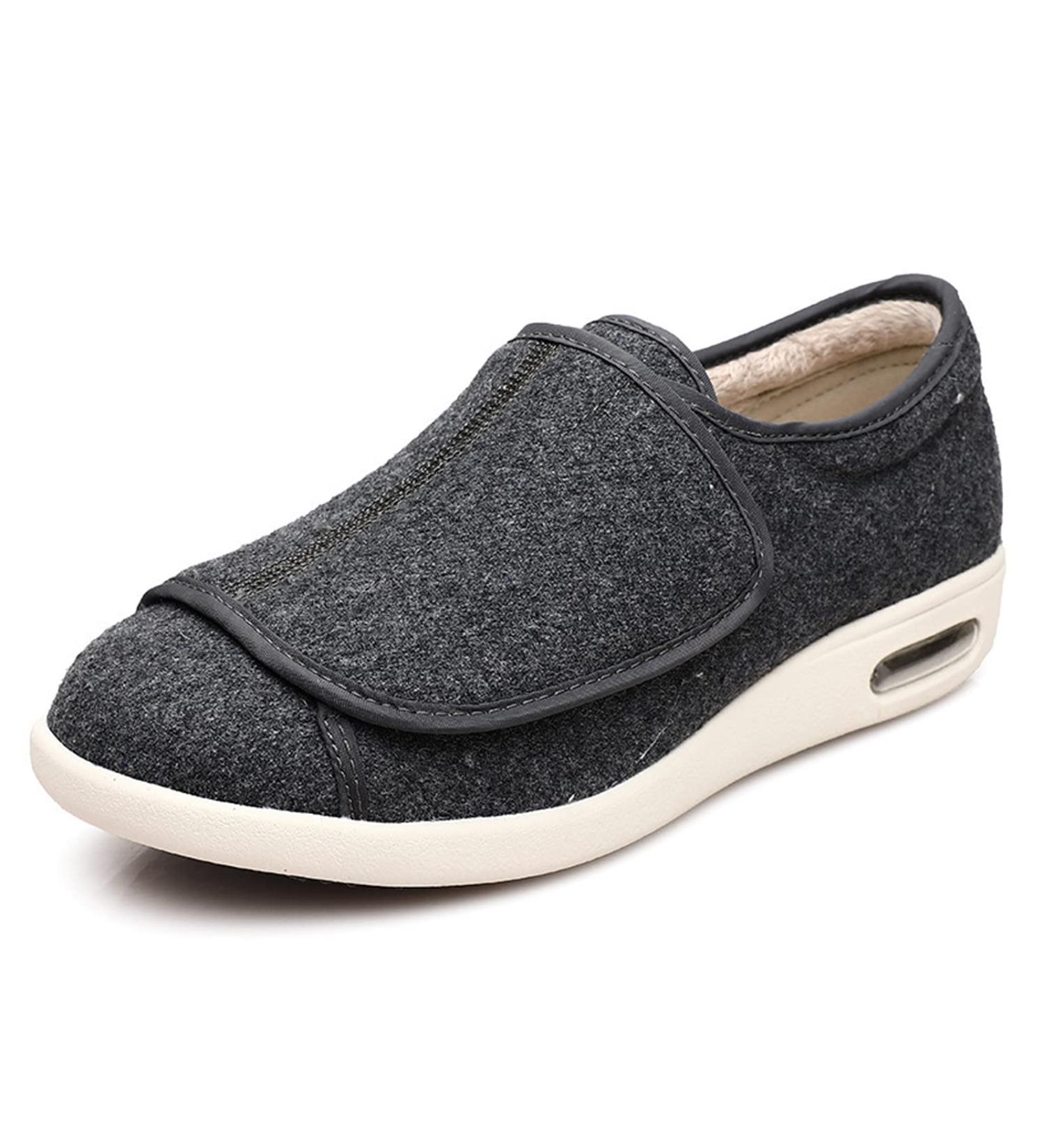 JCJNSL Unisex Extra Wide Diabetic Slippers - Fleece Lined Orthopedic Shoes for Heel Pain and Plantar Fasciitis - Non Slip Memory Foam - Gray Size 43 - Buy Online on GoSupps.com