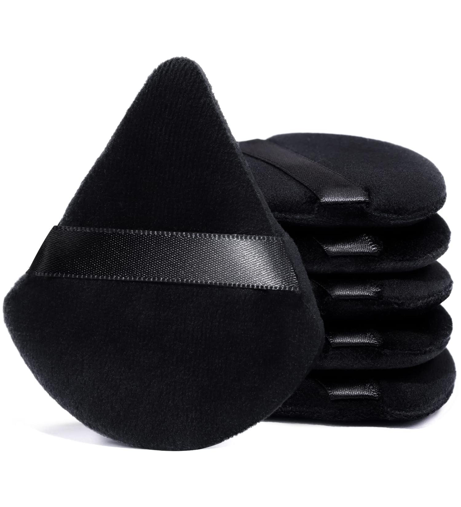 Foonbe Triangle Makeup Powder Puff - Soft Plush Body & Face Setting Puff (Black) - Buy Online on GoSupps.com