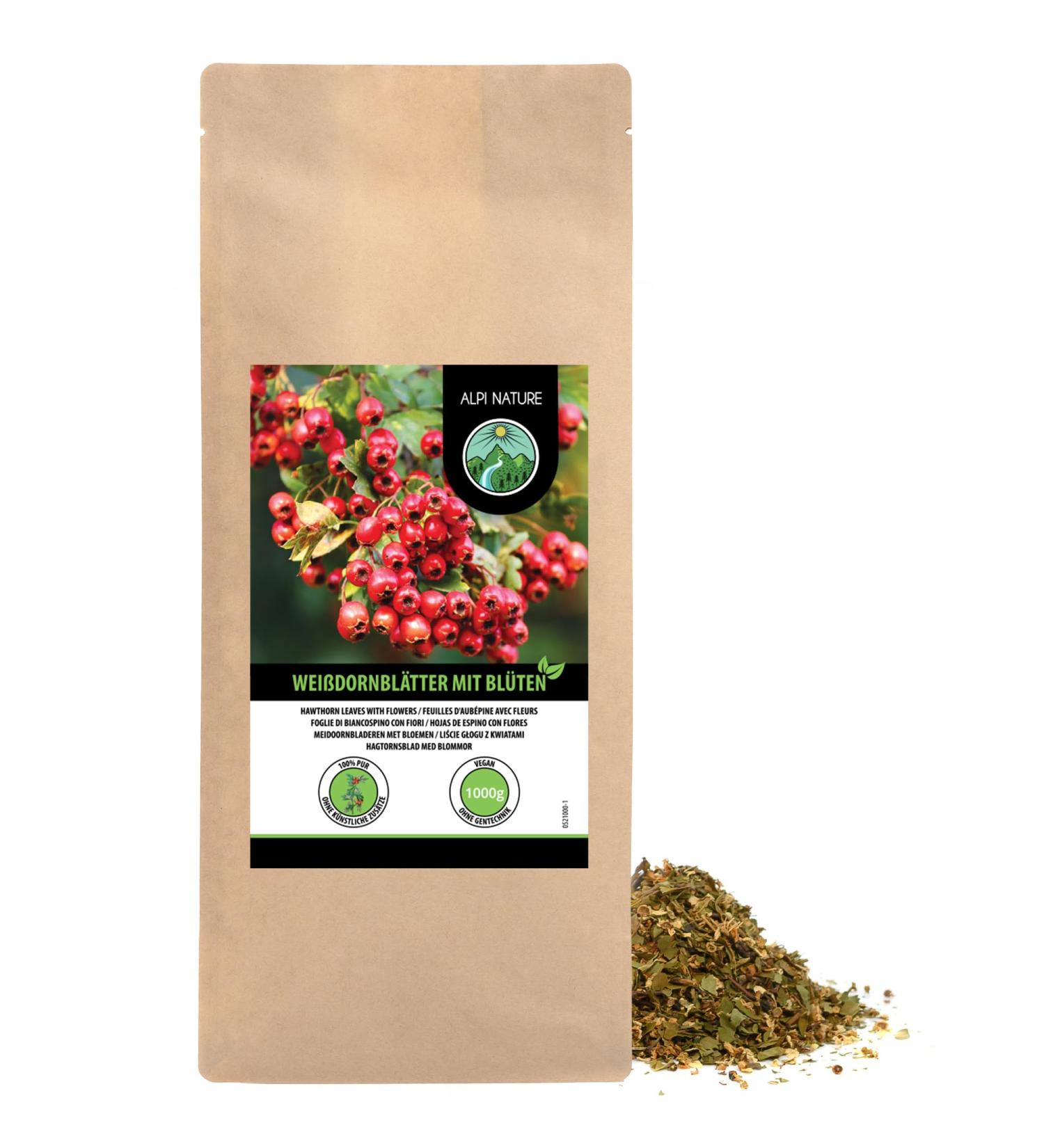  Alpi Nature Alpi Nature Hawthorn Herbal Tea 1kg Loose Leaf Tea Dried and Cut Hawthorn Leaves and Flowers - Buy Online on GoSupps.com