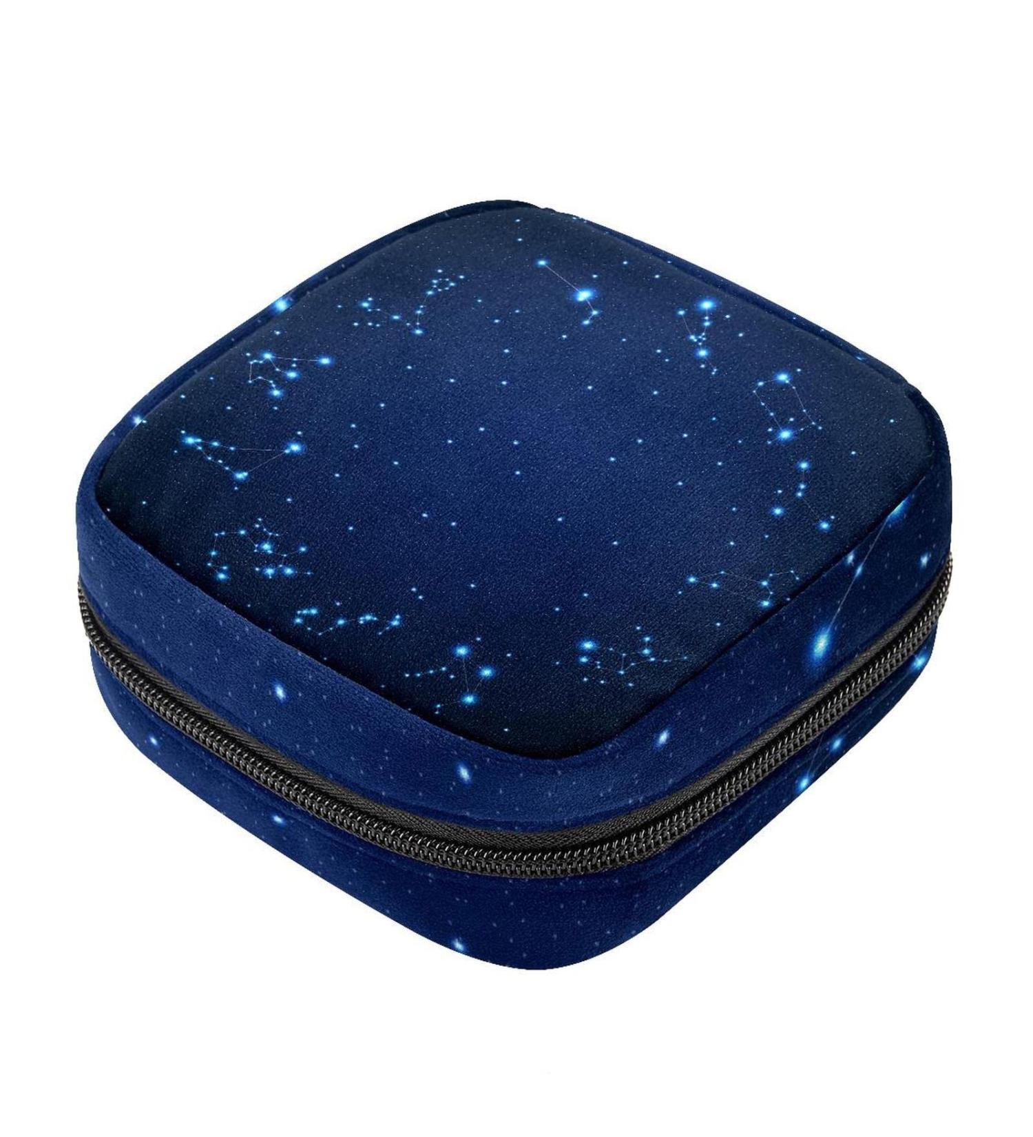 Zodiac Constellations Sanitary Napkin Storage Bag Portable Menstrual Cup & Bandage Organizer for Women - Buy Online on GoSupps.com