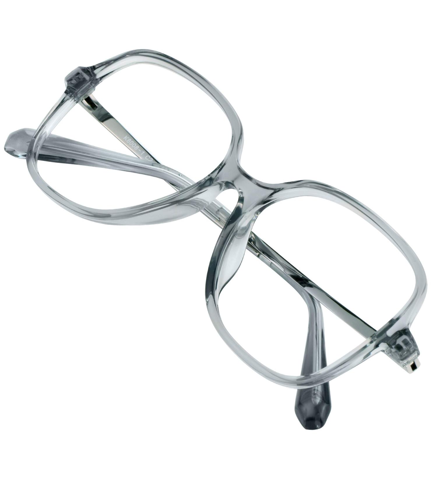 Vision Global Bifocal Reading Glasses +5.00 - Stylish Square Blue Light Blocking Computer Readers for Men & Women - Retro Gray K8008-1 - Buy Online on GoSupps.com