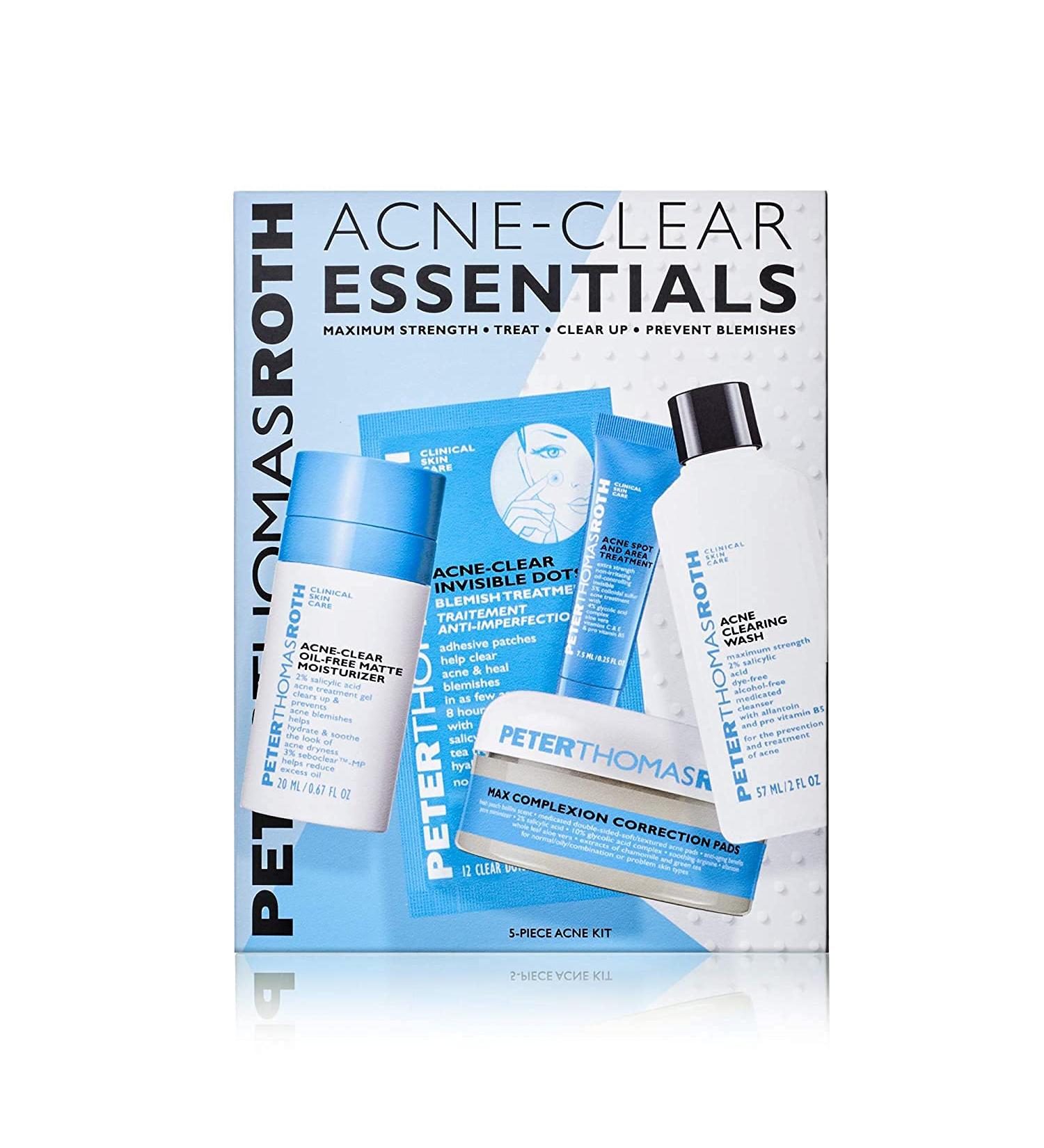 Peter Thomas Roth Acne-Clear Essentials Kit - 5-Piece Acne Treatment for Face and Skin Care - Buy Online on GoSupps.com