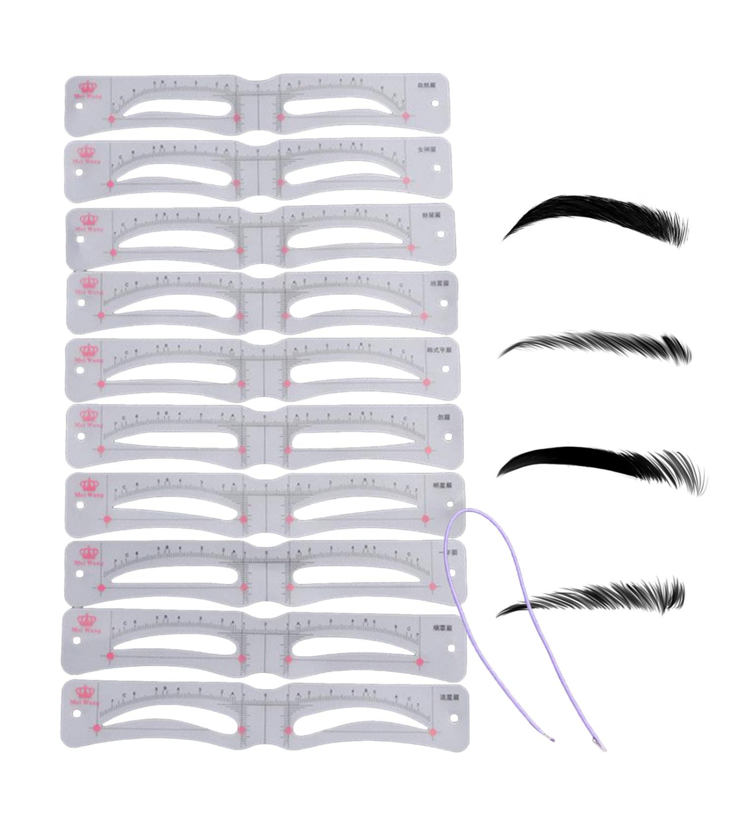 Reusable Eyebrow Template | 12 Stencil Set for Women's Eyebrow - Multi-Purpose Eyebrow Shaping Tool for Parties Dating Travel and Proms - Buy Online on GoSupps.com