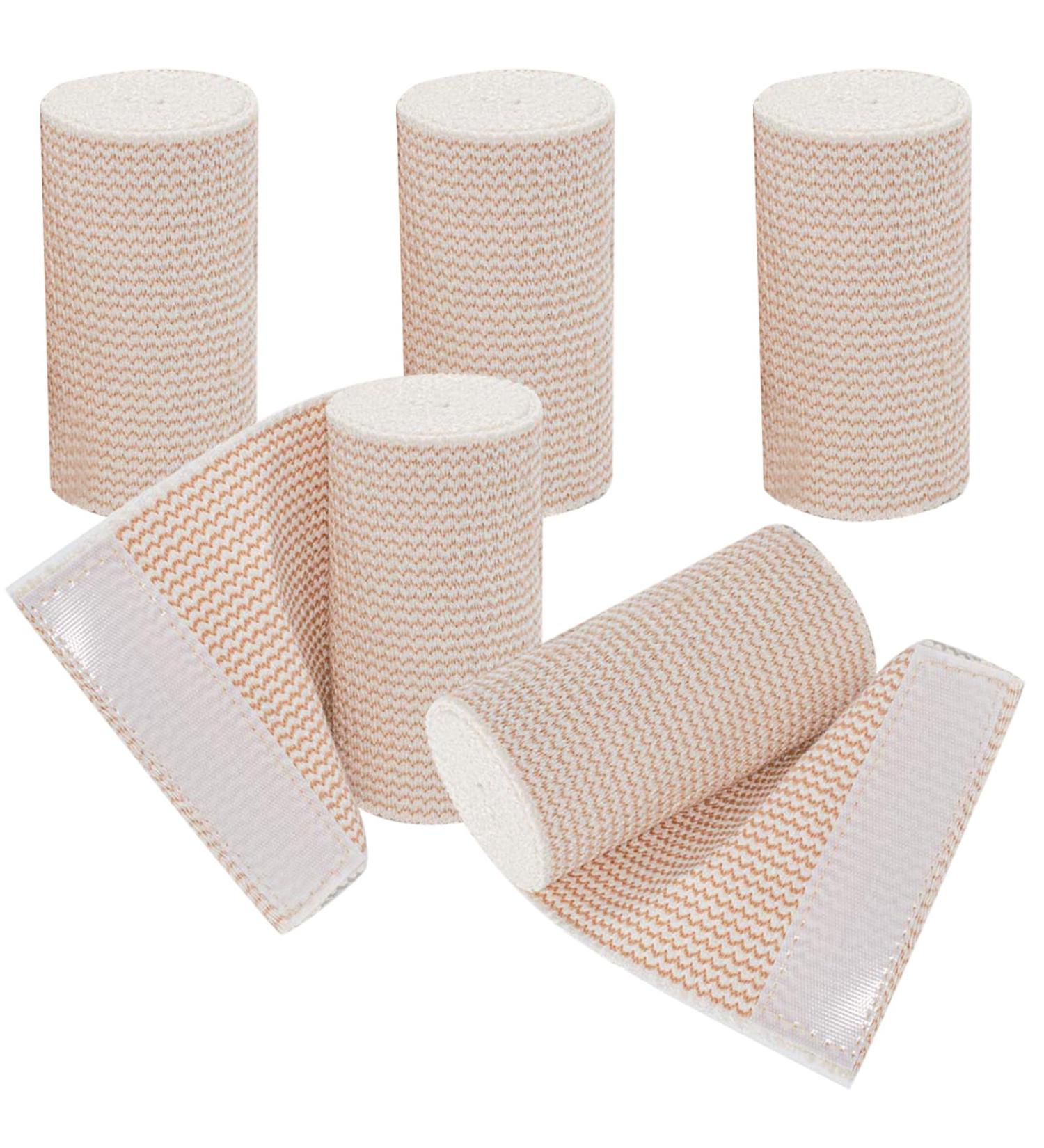 Compression Bandage Wraps Pack of 5 - Self-Adhesive Stretchable Elastic Bandages for Sports Protection - 6 Inch for Wrist & Ankle Sprains Swelling Relief - Buy Online on GoSupps.com