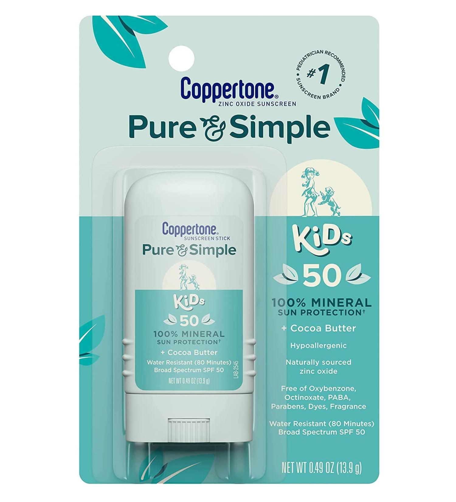Coppertone Kids Sunscreen Stick SPF 50 Broad Spectrum - 2 Pack, 0.46oz Each - Buy Online on GoSupps.com