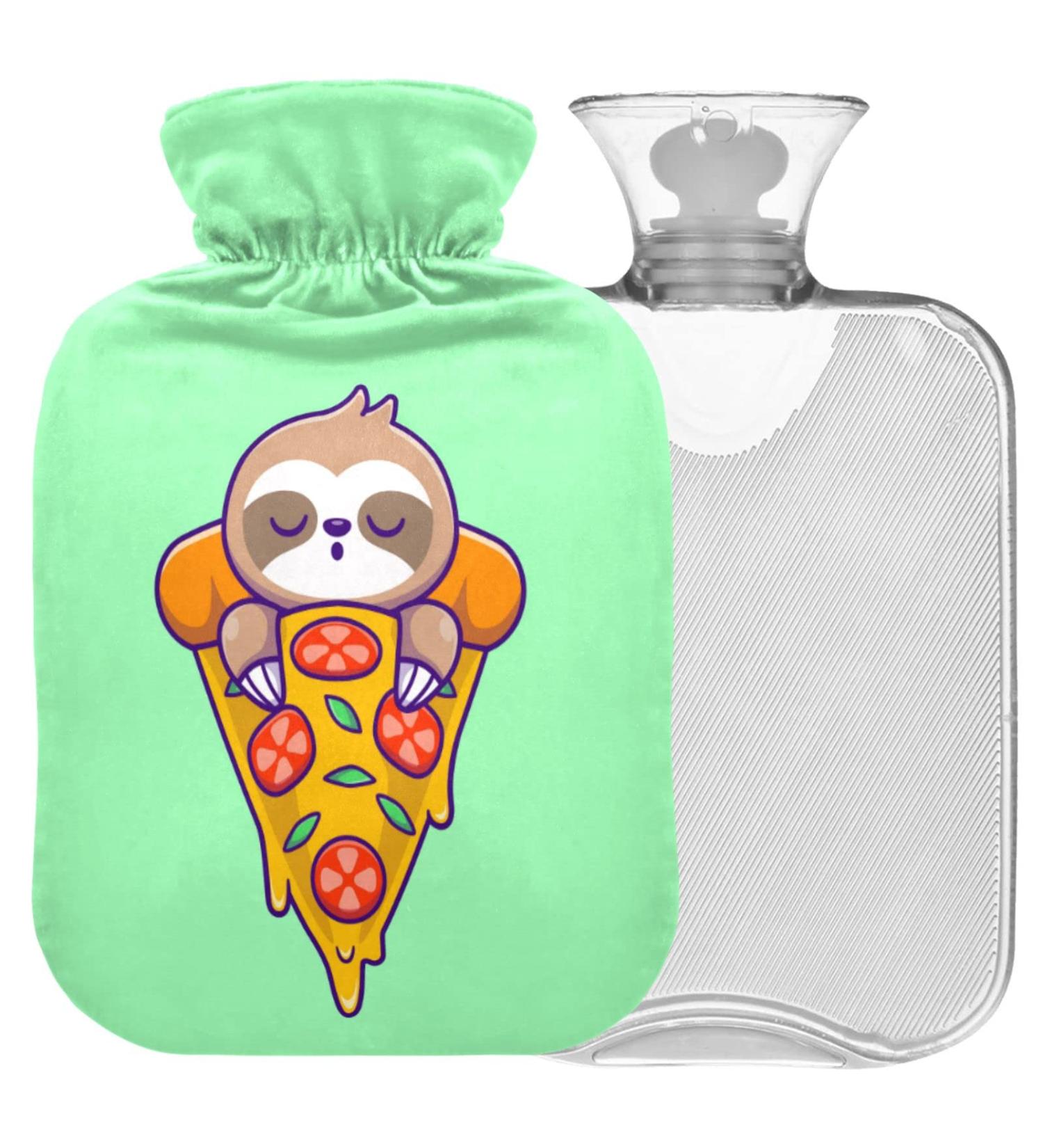 Buy Naanle Sloths Sleep on Pizza Hot Water Bottle - 2L Transparent for Pain Relief & Therapy | Perfect for Bed & Hot/Cold Use - Buy Online on GoSupps.com