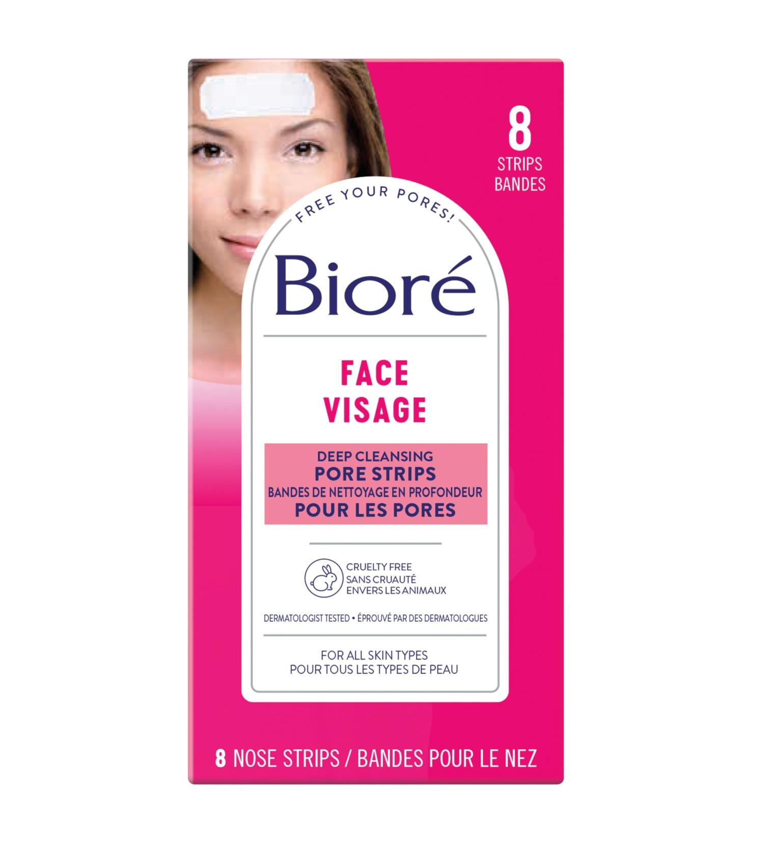 Bior Deep Cleansing Pore Strips for Instant Facial Pore Unclogging and Blackhead Removal (8 Count) Face Strips 8 count (Pack of 1) - Buy Online on GoSupps.com