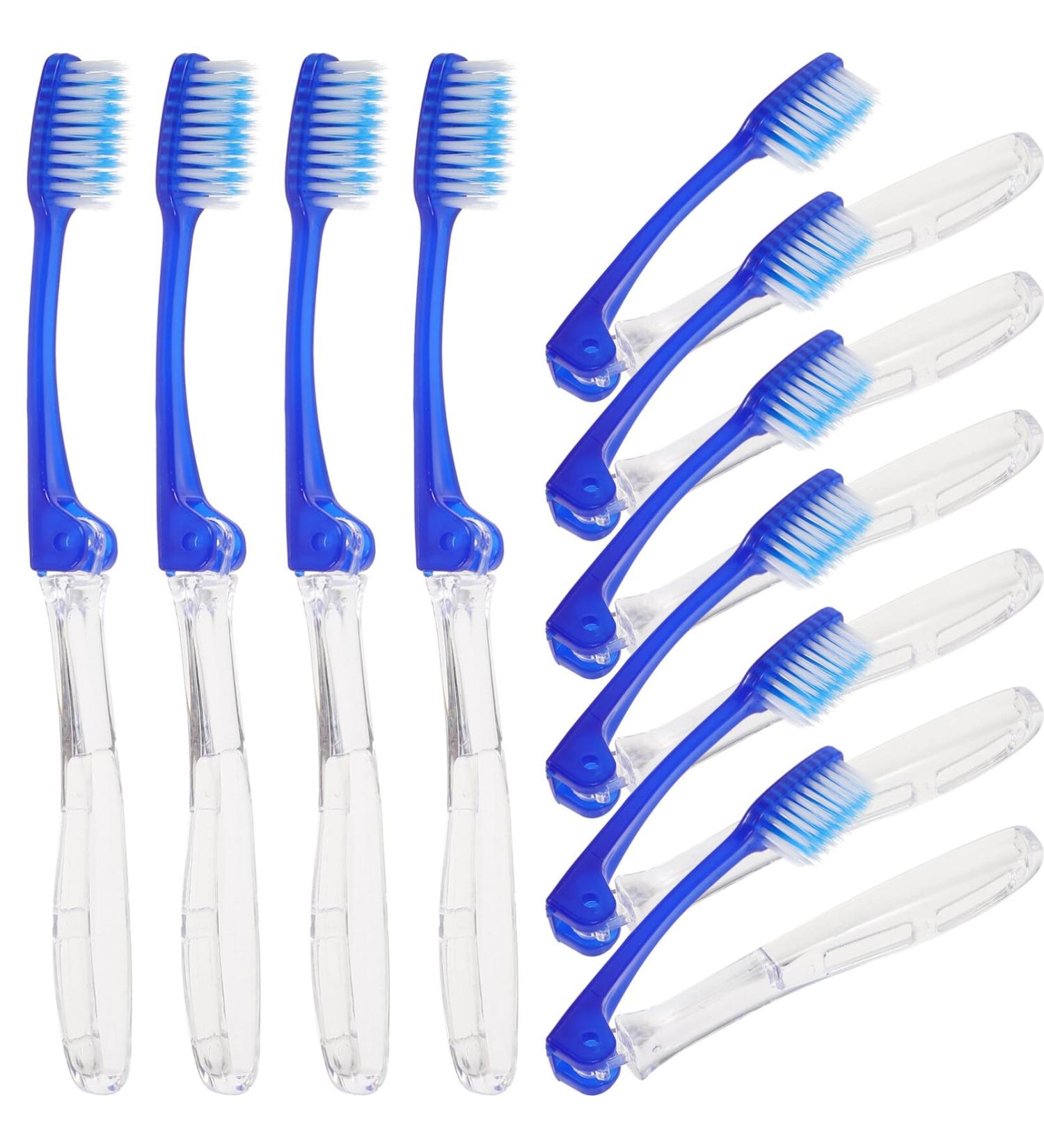 Buy Minkissy Foldable Toothbrushes - 10 Portable Manual Toothbrushes with Soft Bristles | Reusable Travel Toothbrush for Men & Women - Buy Online on GoSupps.com