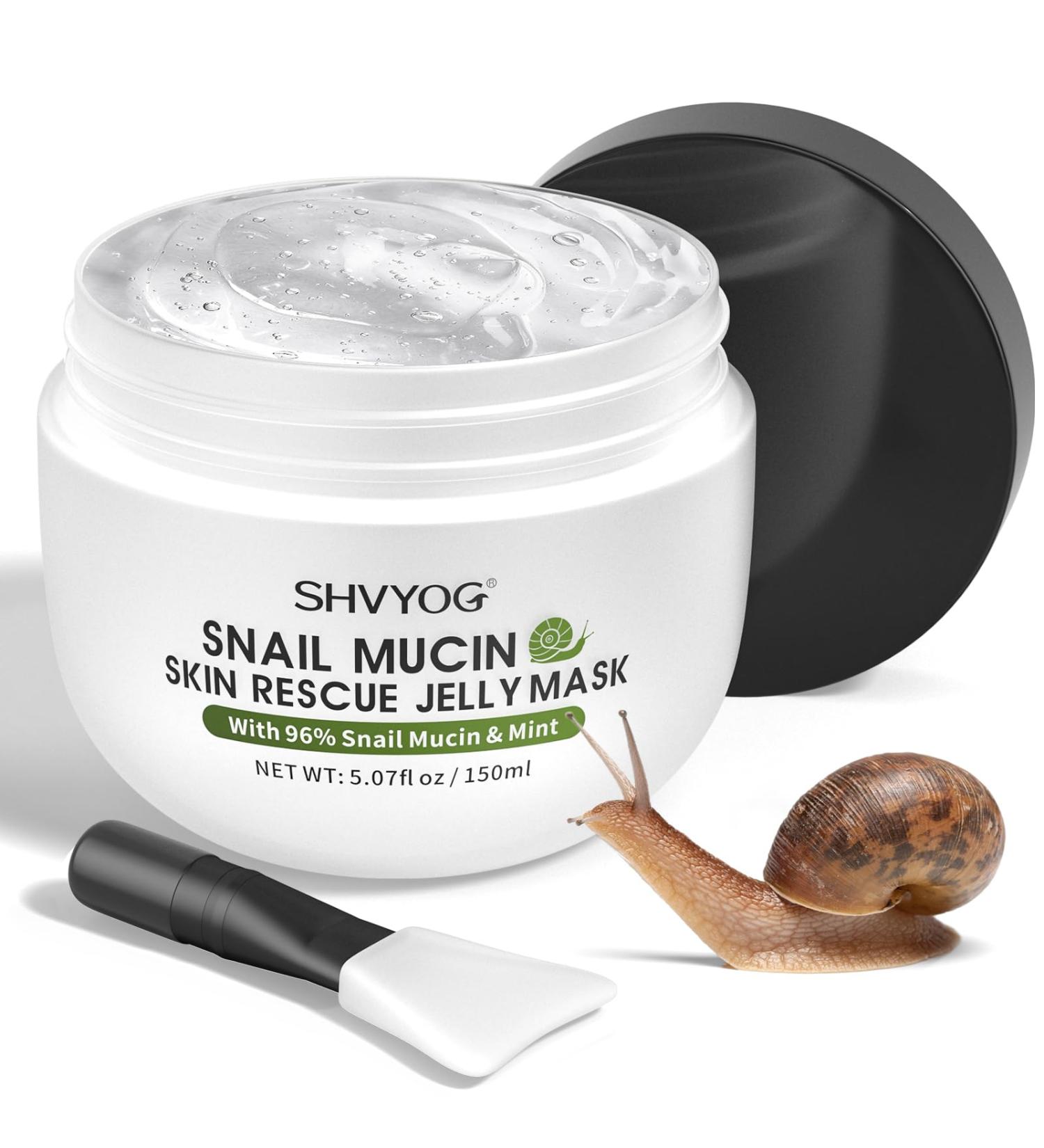 SHVYOG Snail Mucin Mask - Hydrating Snail Rescue Jelly Face Mask with 96% Snail Mucin & Mint Extract for Blemishes & Dull Skin - Buy Online on GoSupps.com
