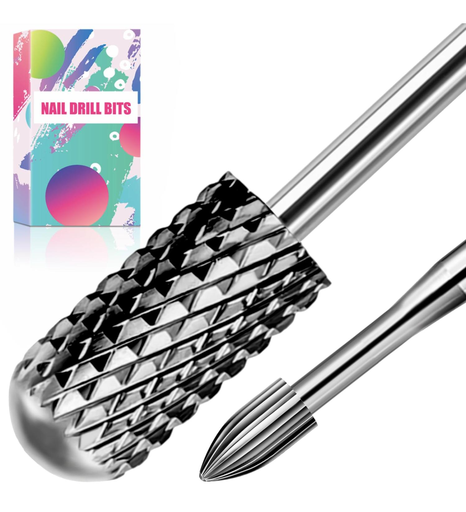 Nail Drill Bits Set - Tungsten Carbide Cuticle Clean & Smooth Barrel Head Coarse Bits for Acrylic, Gel Polish, Natural Nails - 2Pcs 3/32 Snake Head Coarse - Buy Online on GoSupps.com