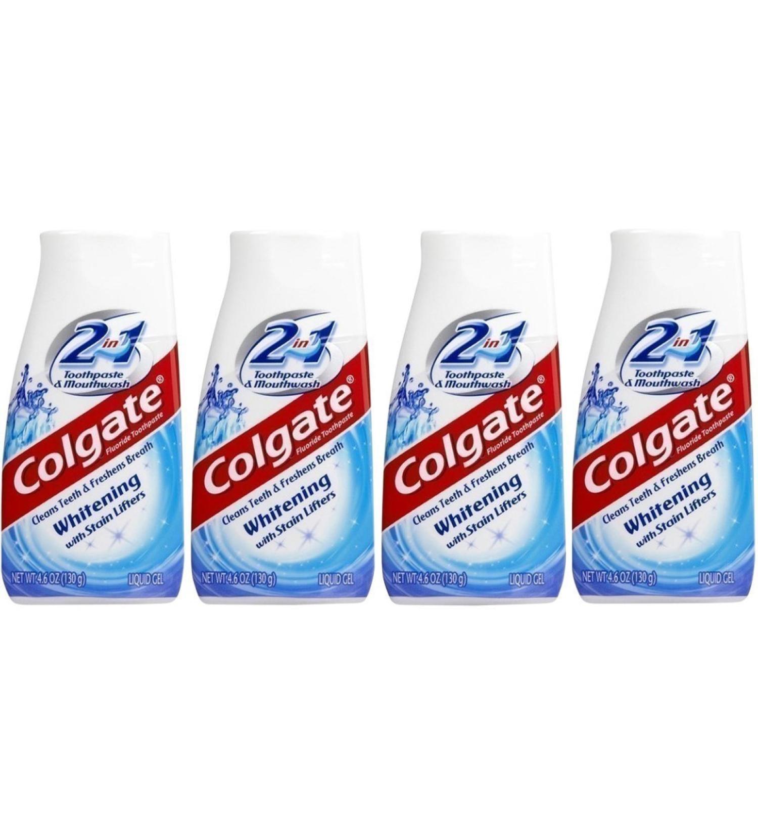 Colgate 2-in-1 Whitening With Stain Lifters Toothpaste 4.60 Oz (4 Packs) (Packaging May Vary) 4.6 Ounce (Pack of 4)