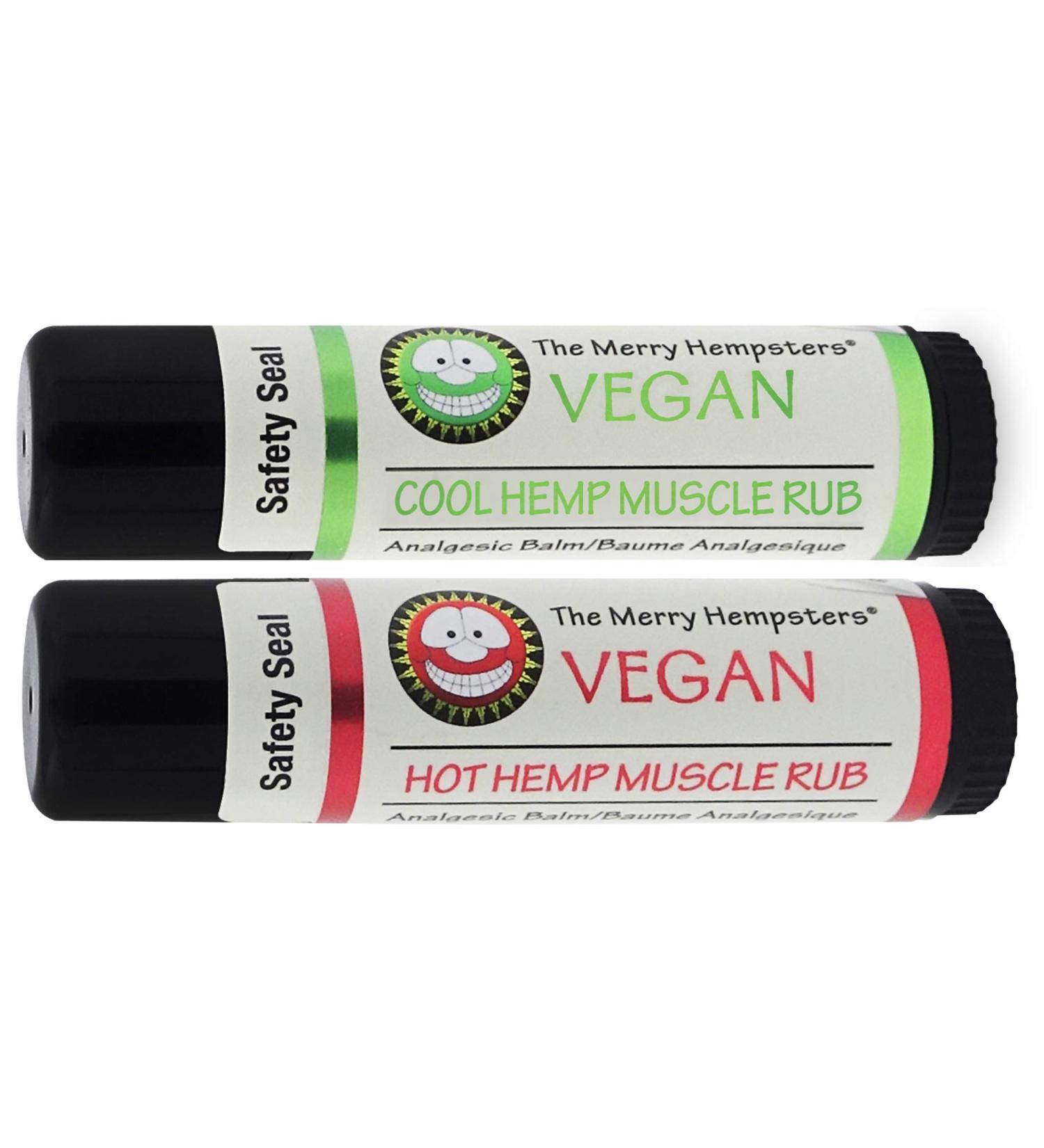 Merry Hempsters Vegan Muscle Rub Combo Pack - Hot & Cool Relief | Natural Pain Relief for Athletes and Active Lifestyles - Buy Online on GoSupps.com