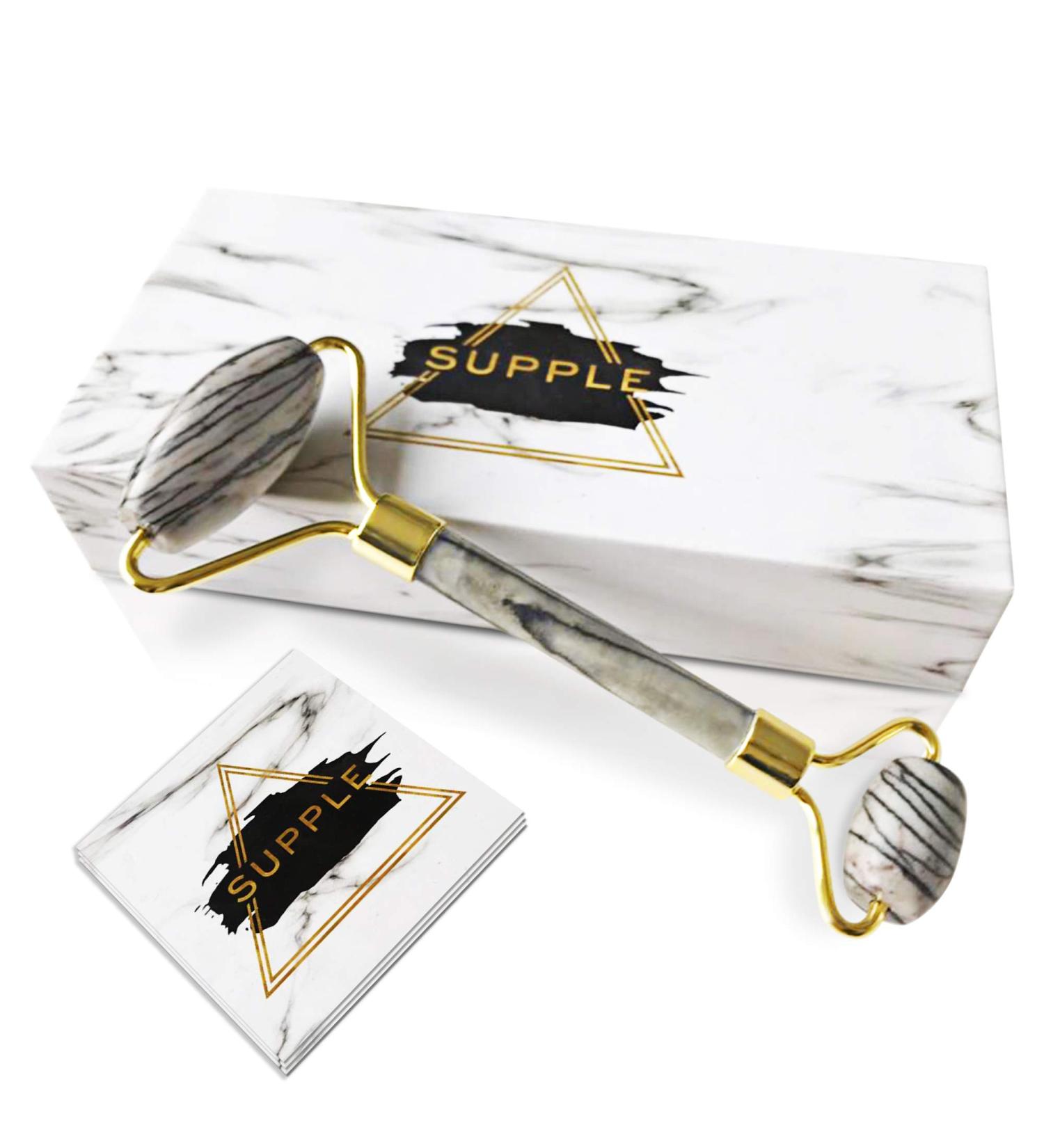 100% Real Natural Jade Roller - Anti Aging Face & Eye Massage Tool | Healing Slimming Cooling Skincare Therapy - Buy Online on GoSupps.com