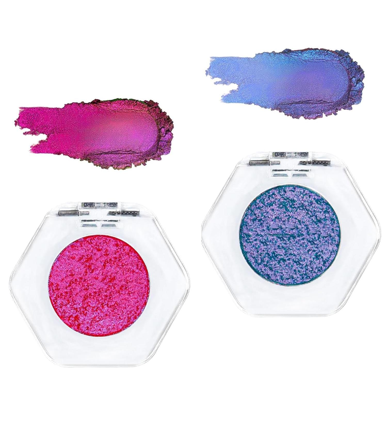 Adriana Nicole Cosmetics Eyeshadow Double Chrome Eye Shadow Ethereal Single Color-shifting Eyeshadow Adriana Nicole Eyeshadow Eyeshadow with Exquisite Glitters (Mix G) - Buy Online on GoSupps.com
