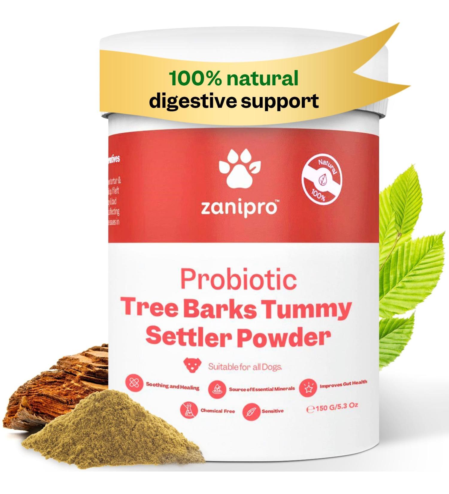 Slippery Elm Powder Tree Barks Powder for Dogs 150g Dog Acid Reflux Treatment Supported with Dog Probiotics Daily Supplement for Upset Tummy & Constipation - Buy Online on GoSupps.com