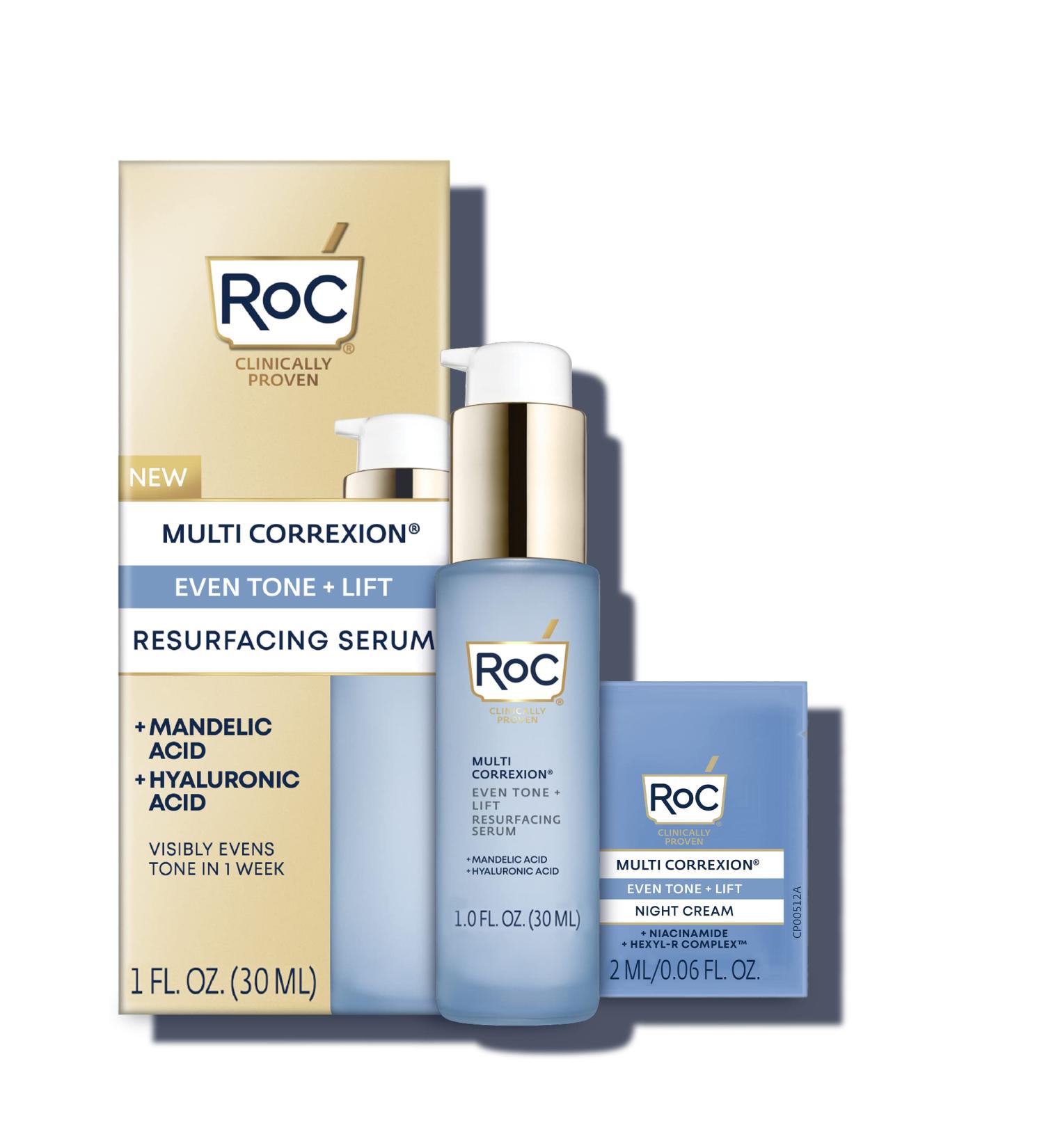 RoC Multi Correxion Even Tone + Lift Serum with Mandelic Acid - Brightening & Even Tone - Hyaluronic Acid for Dry Skin - 1 fl oz - Buy Online on GoSupps.com