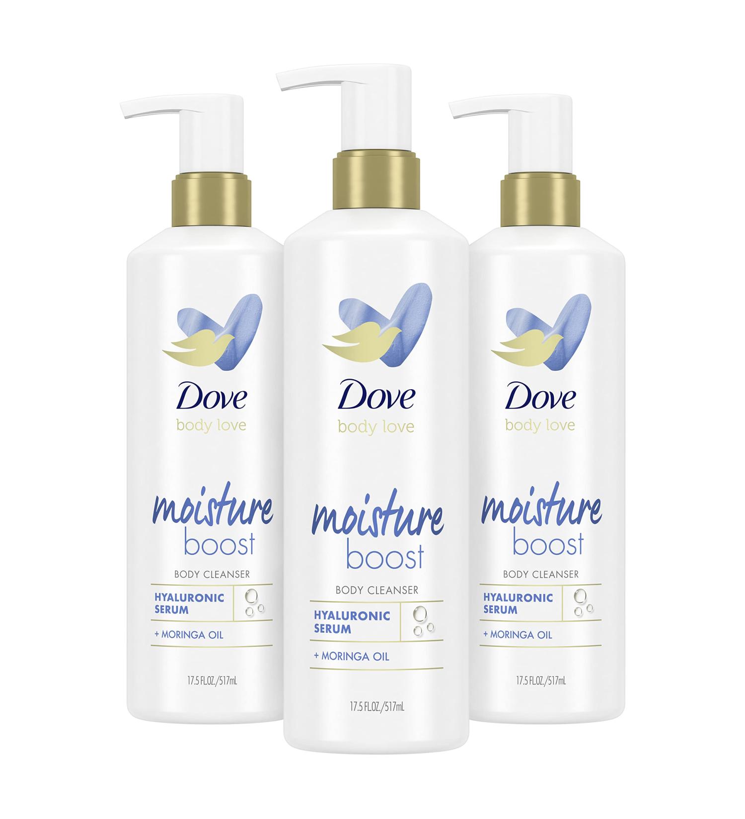Dove Body Love Moisture Boost Body Cleanser for Dry Skin 17.5 fl oz - 3 Pack - Buy Online on GoSupps.com