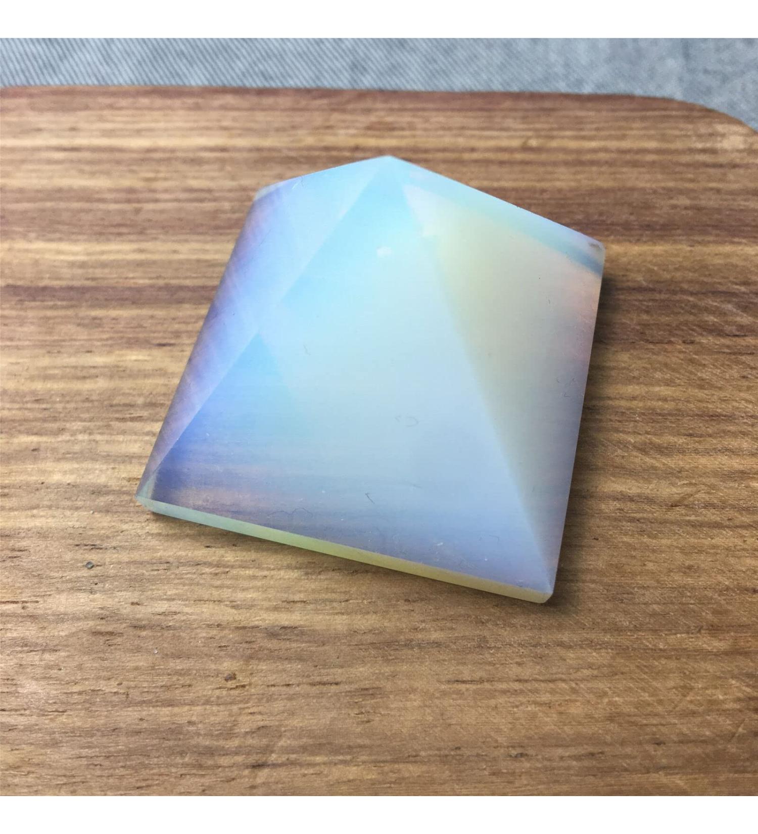 1pcs 4cm Natural White Opal Stone Pyramid Crystal Point Wand Decoration - (Size: 3.8-4cm) - Buy Online on GoSupps.com