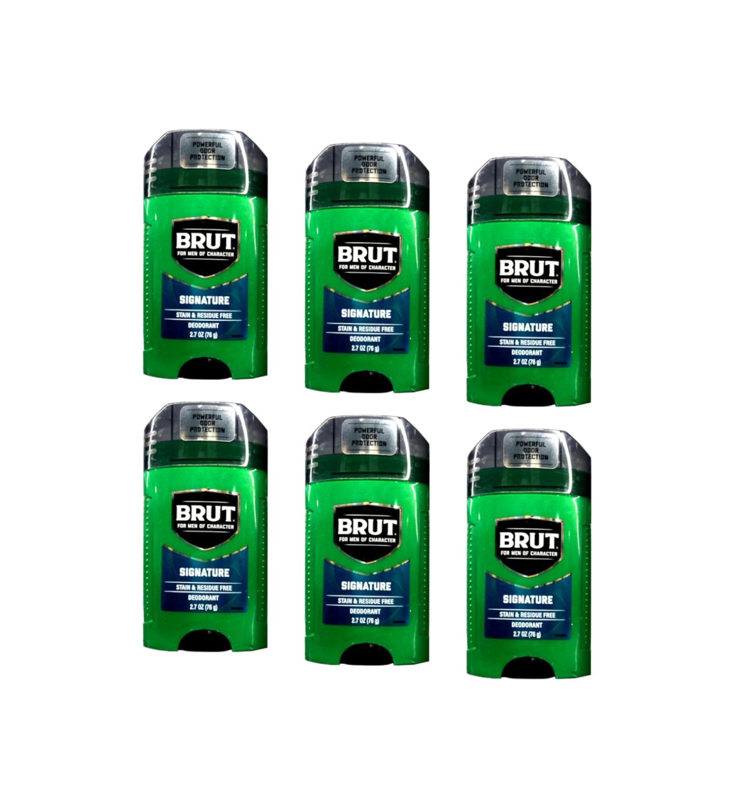 Brut Signature Deodorant Stain & Residue Free Powerful Odor Protection 2.7 oz (76 g) (Pack of 6) Signature 2.7 Ounce (Pack of 6) - Buy Online on GoSupps.com