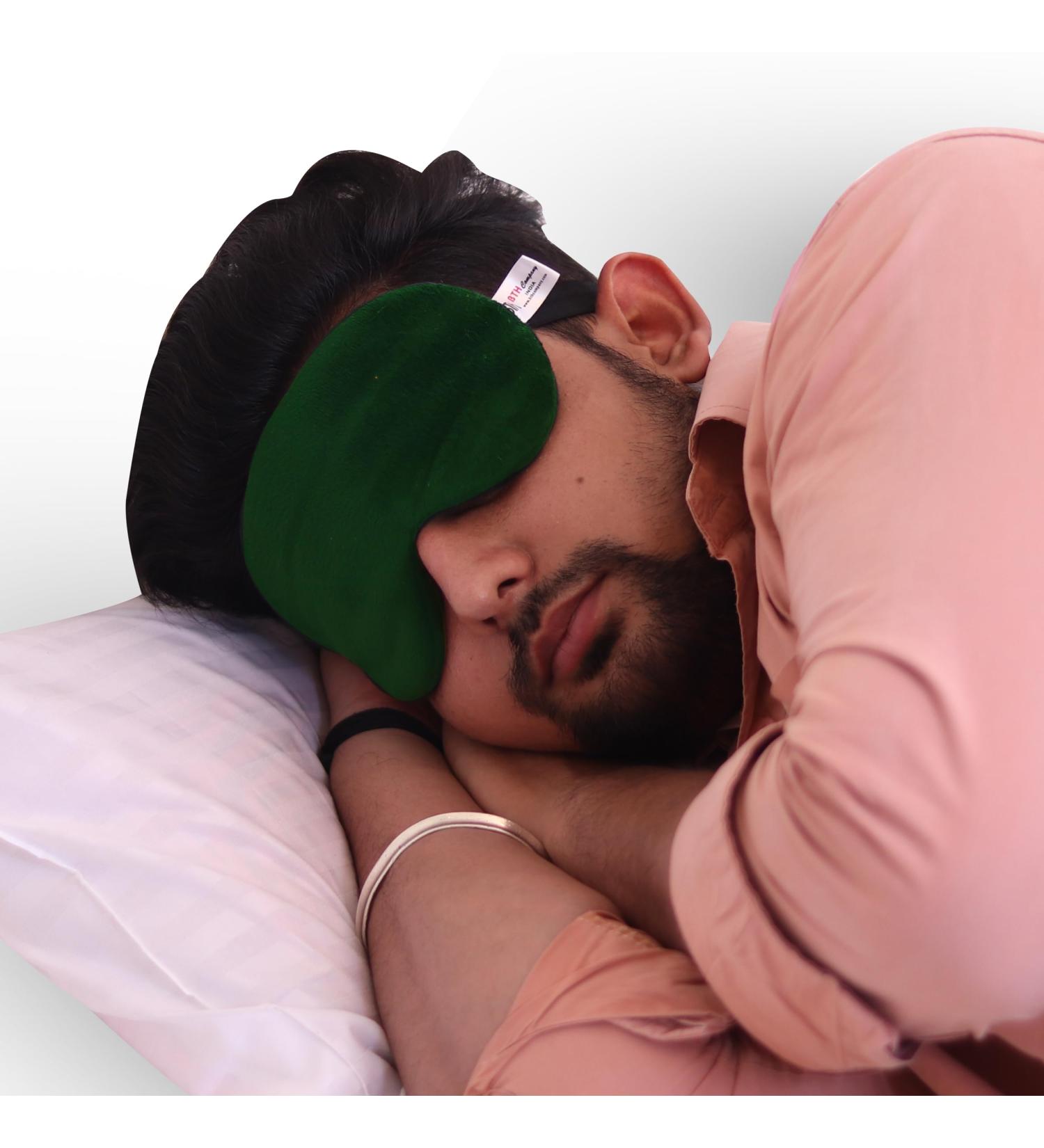 Buy Adjustable Bottle Green Eye Mask for Sleeping | Super Soft & Smooth Comfort for Night Shift Executives - Buy Online on GoSupps.com