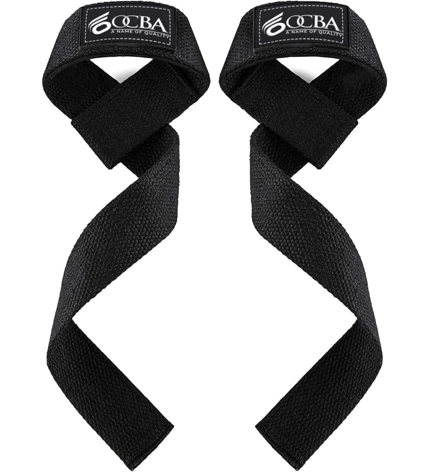 OCBA Wrist Loops for Weightlifting - Cotton Padded Gym Wrist Bands with Thumb Support - Powerlifting Fitness Accessories - Robust Black Design - Buy Online on GoSupps.com